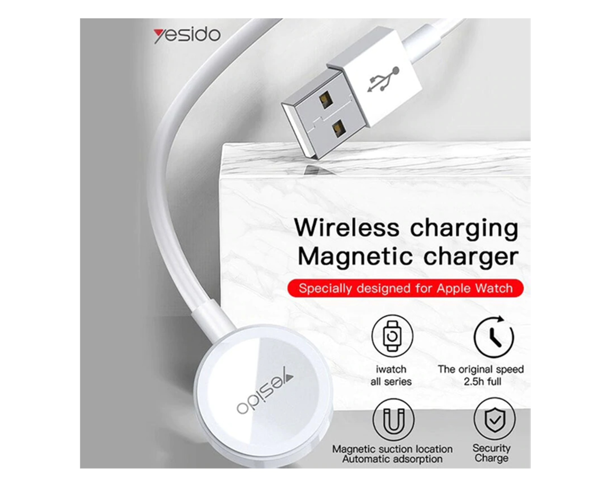 Yesido CA69 Magnetic Charging for Apple Watch 1m - Best Prices