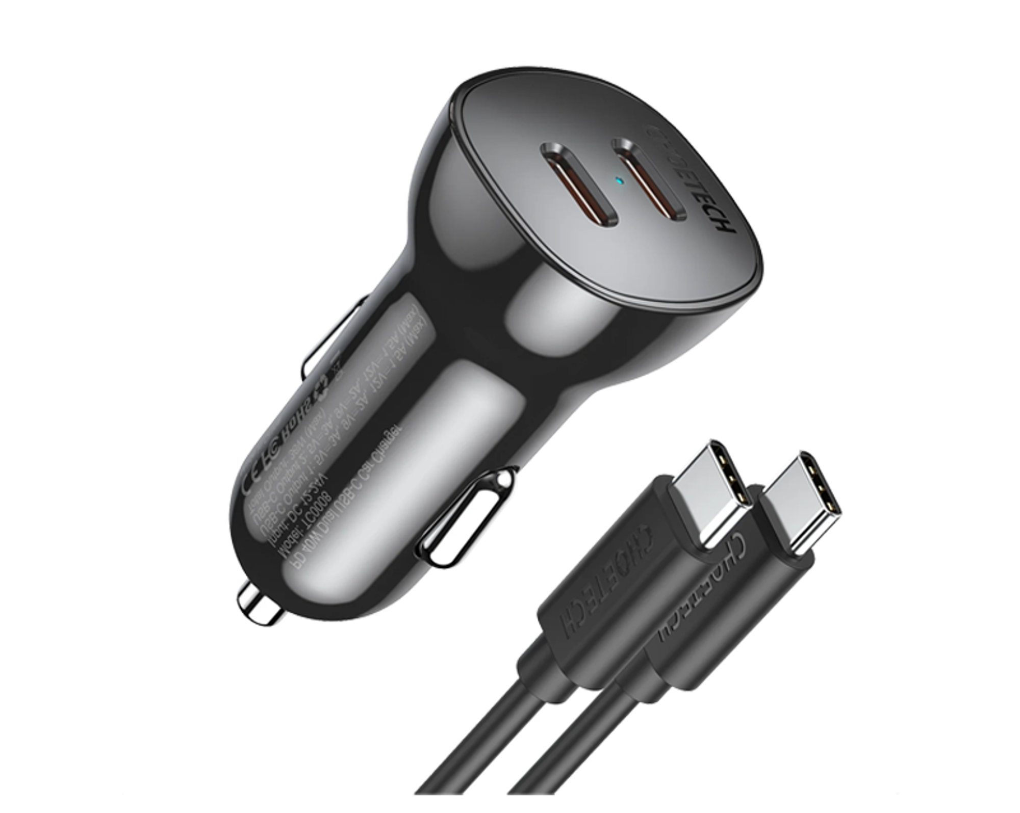 Choetech TC0008 Dual Type-C Fast Car Charger 40W - Best Prices