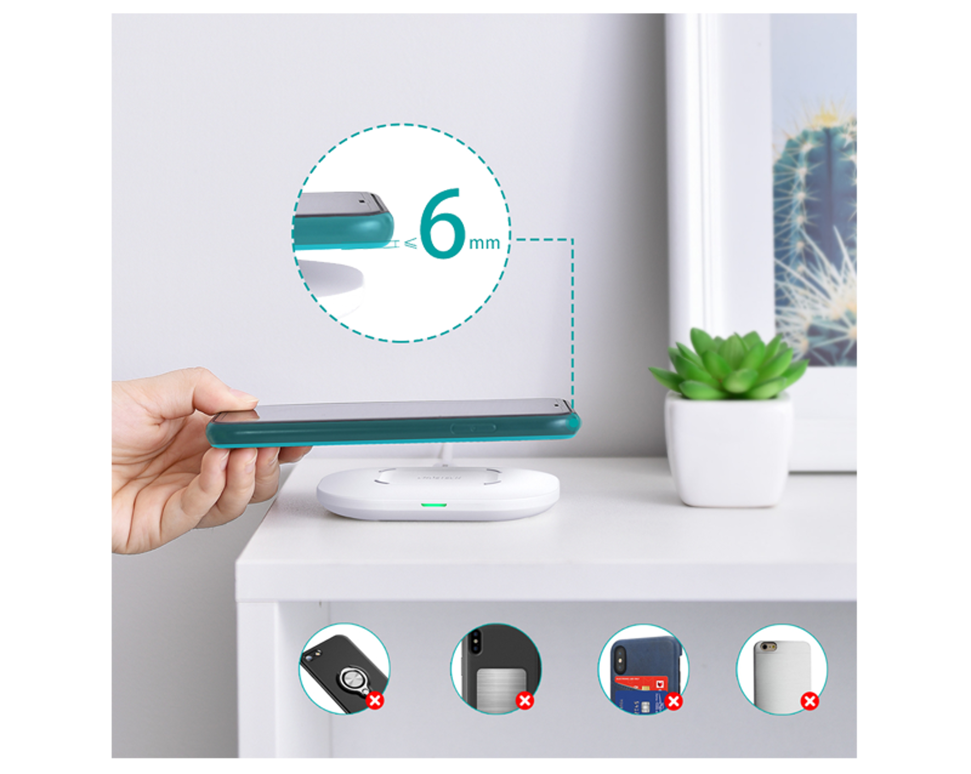 Choetech T550-F Wireless Charger Qi Pad Dock 15W - Best Prices