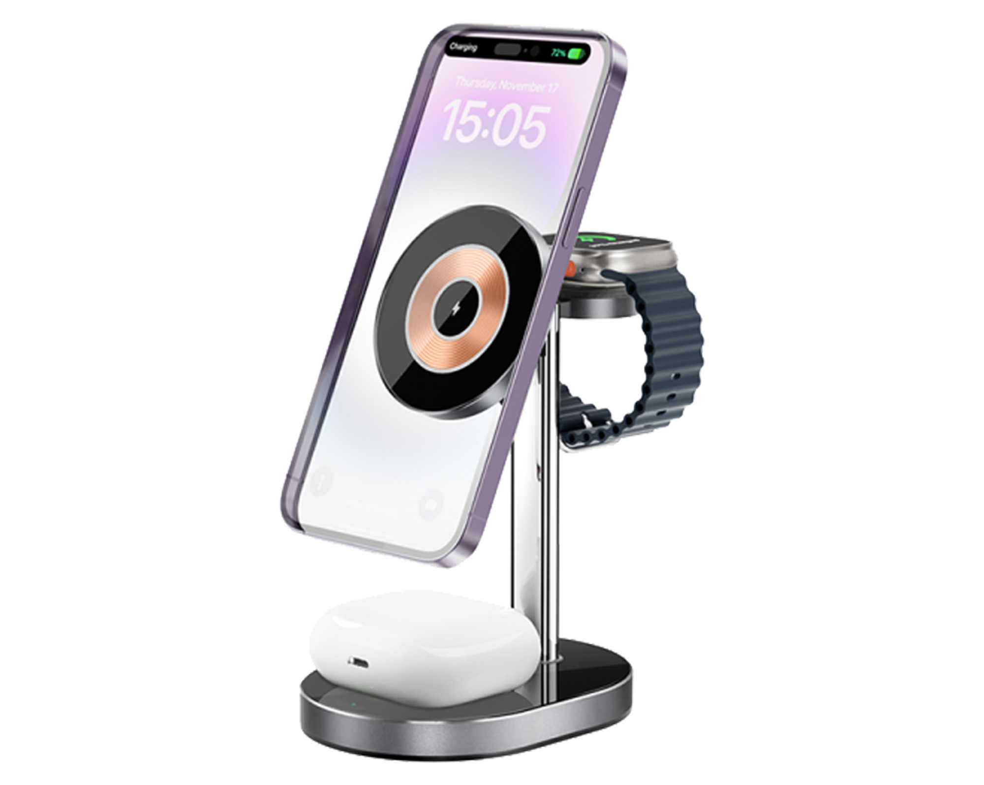 WiWU Wi-003 3 in 1 Wireless Charging Station Transparent 15W - Best Prices