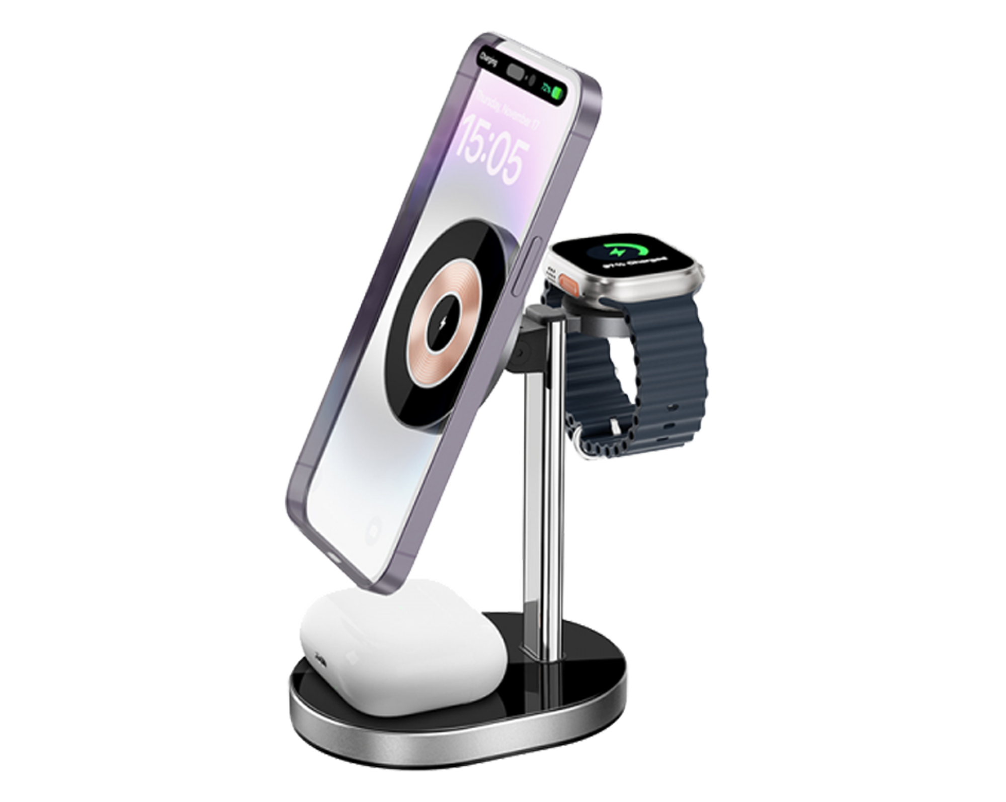 WiWU Wi-003 3 in 1 Wireless Charging Station Transparent 15W - Best Prices