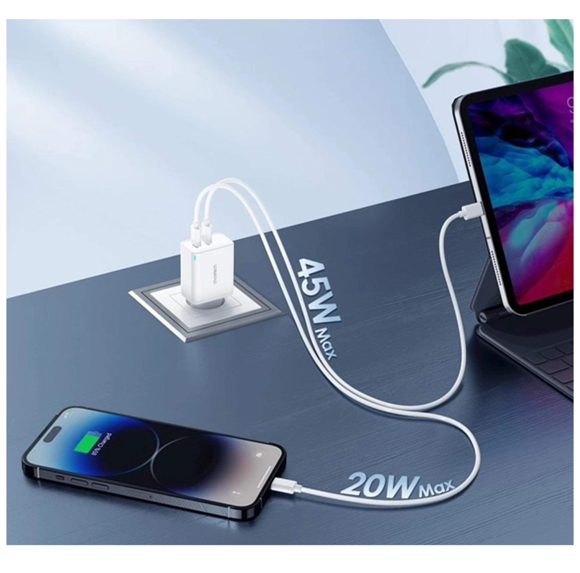 Choetech 65W 2-Port PD GaN Tech USB C Fast Charging Adapter - Best Prices