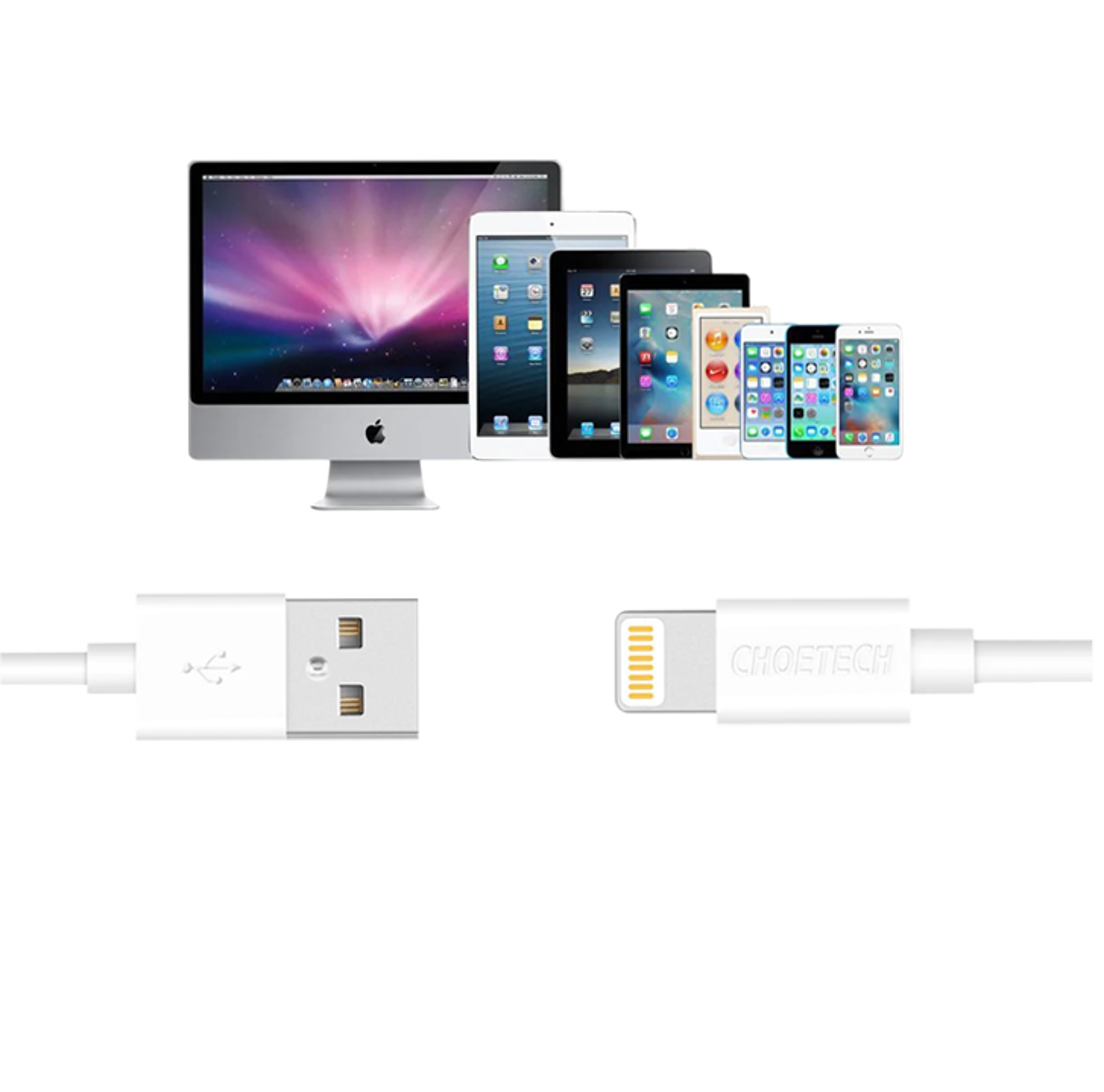 Choetech USB-A to Lightning Nylon Braided MFi Cable 1.2m - Best Prices