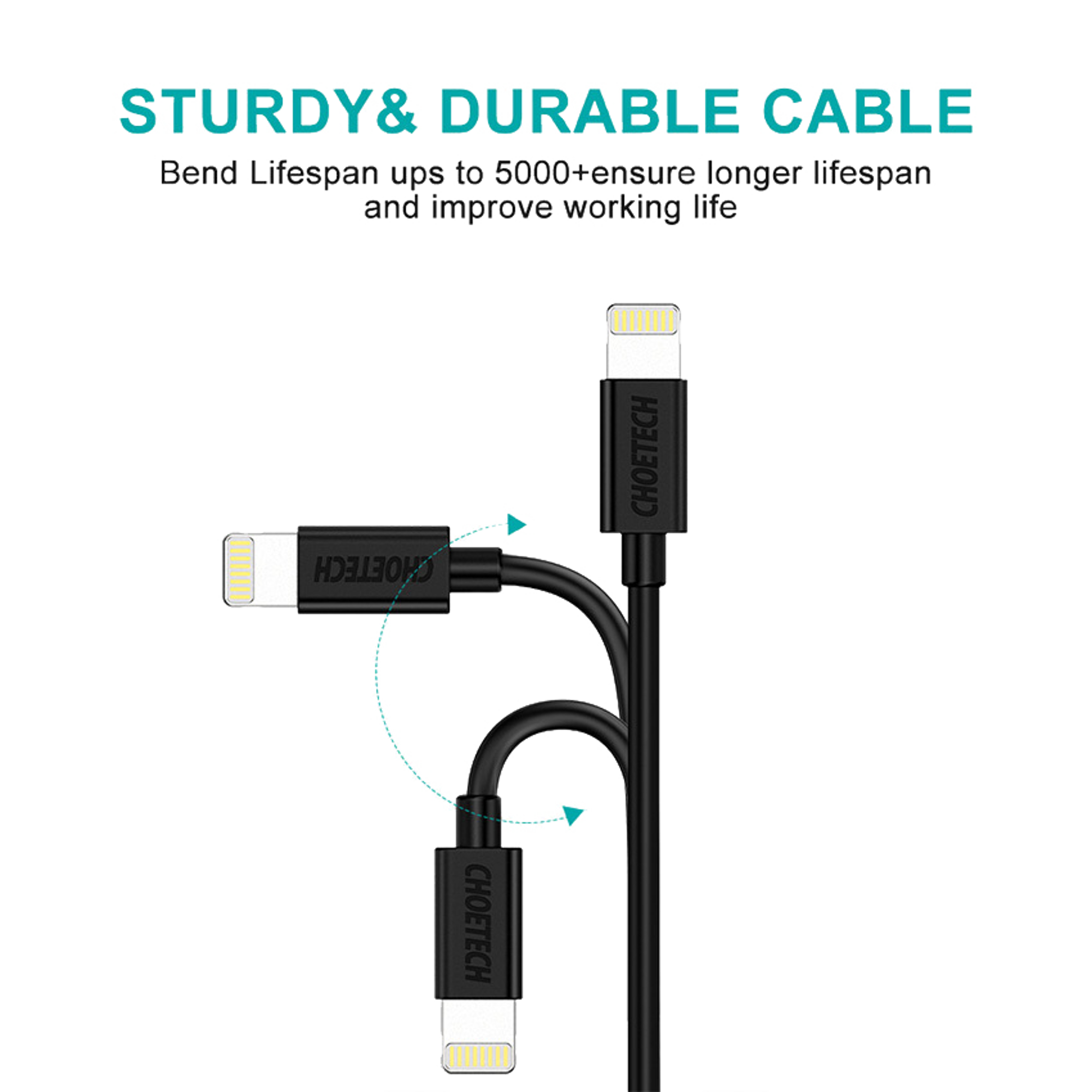 Choetech USB-A to Lightning Nylon Braided MFI Cable 1.8m - Best Prices