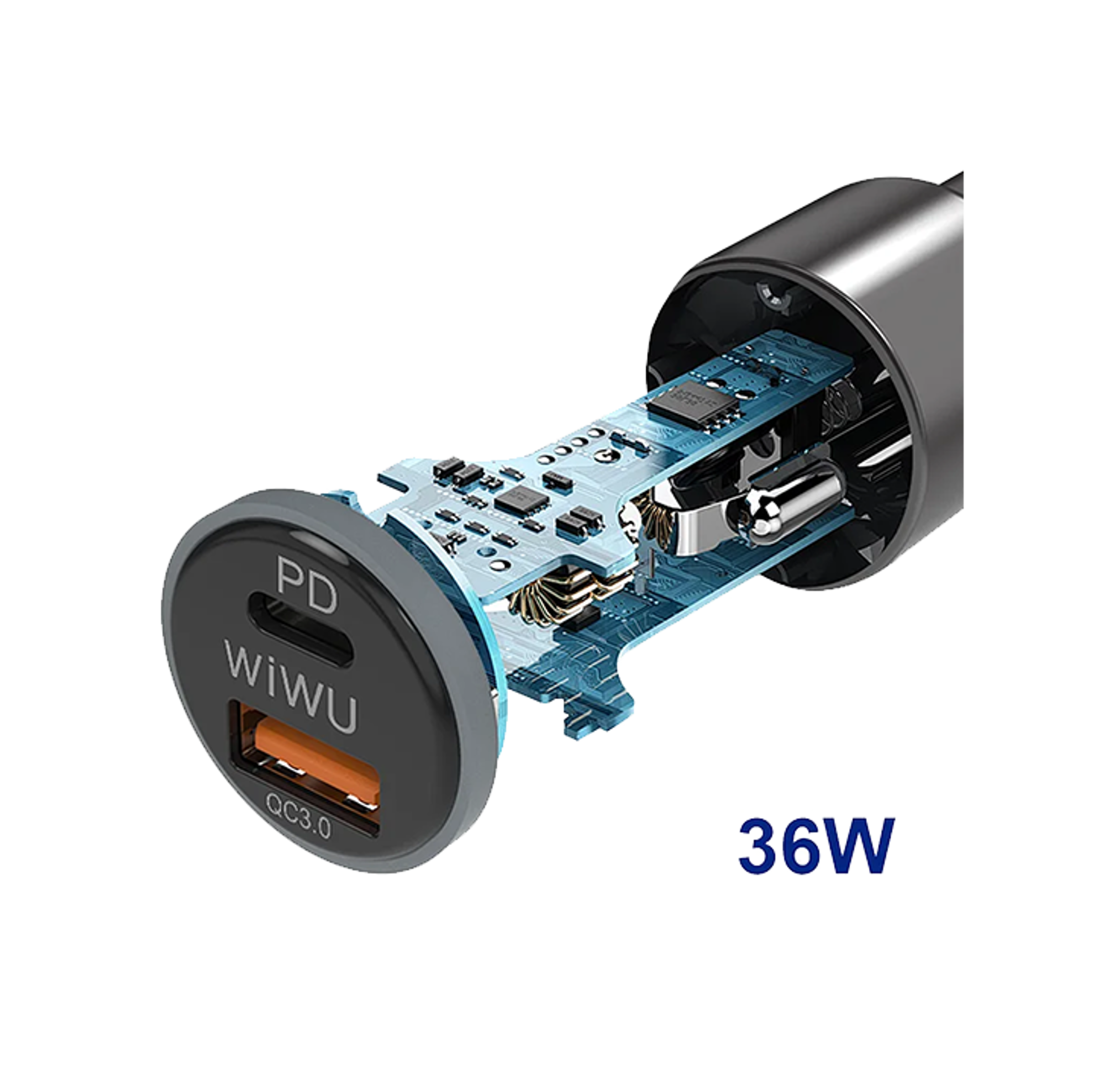 WiWU PC100 PDA Fast Charging Supported In-Car Charger - Best Prices