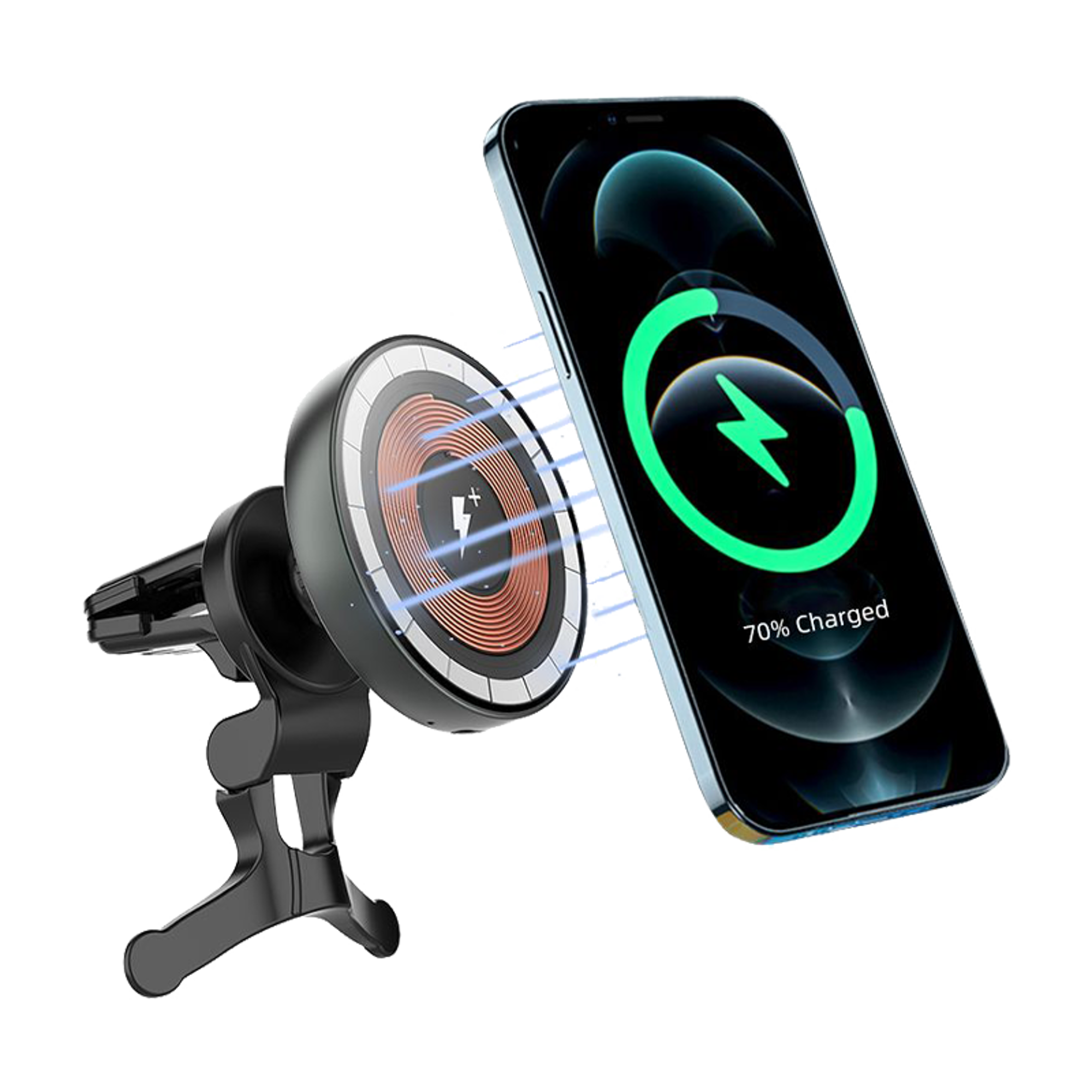 WiWU CH309 Transparent Magnetic Wireless Car Charger - Best Prices