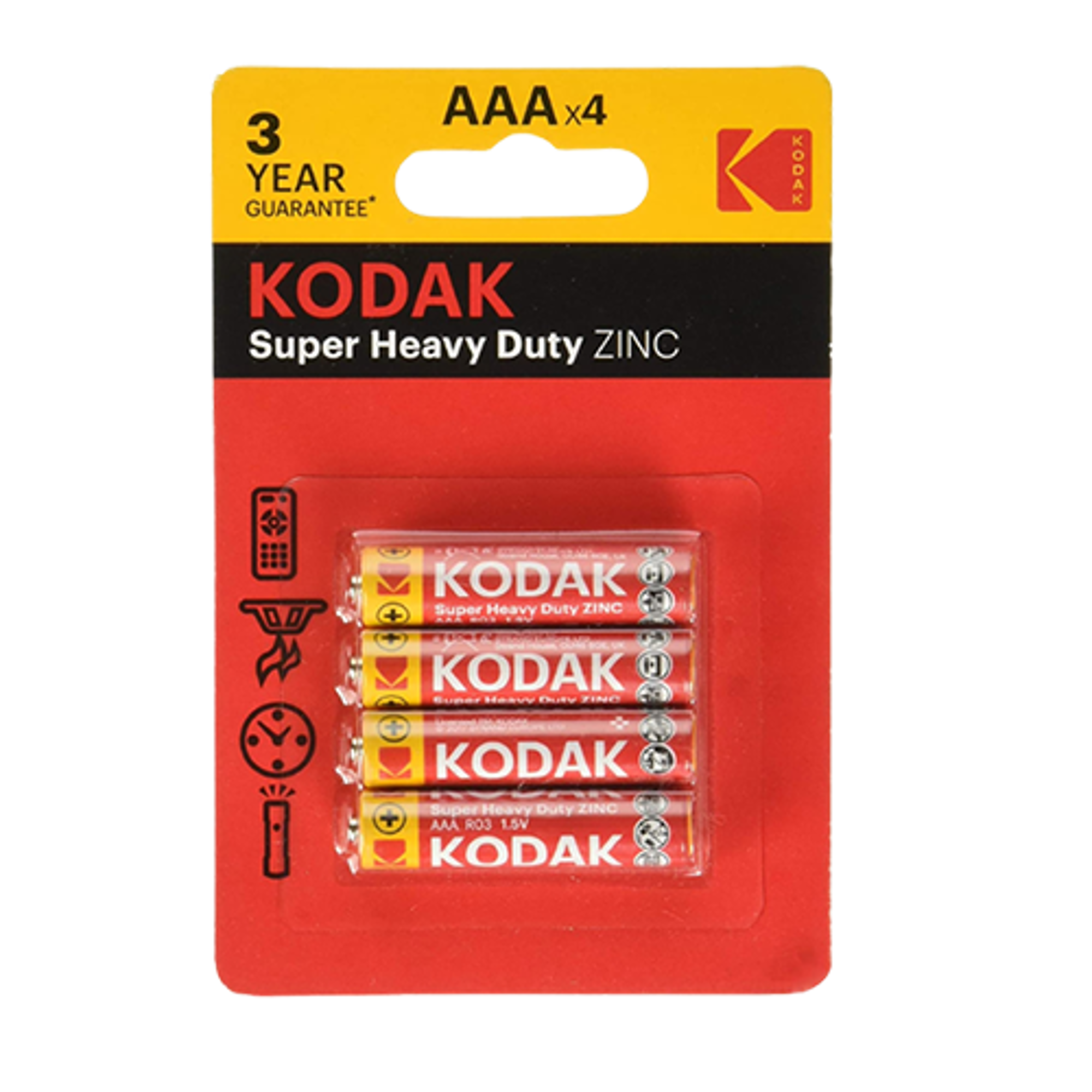 Kodak AAA Super Heavy Duty Zinc Batteries Pack of 4 - Best Prices