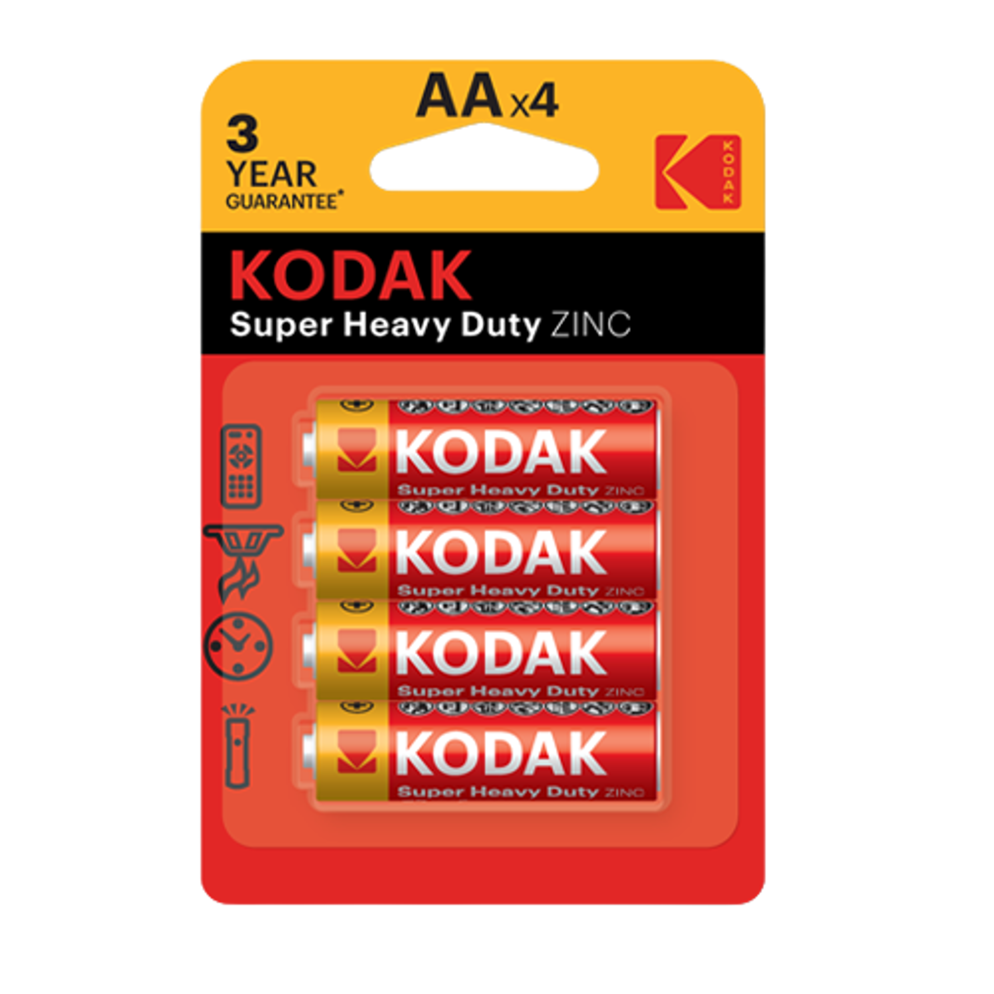 Kodak AA Super Heavy Duty Zinc Batteries Pack of 4 - Best Prices