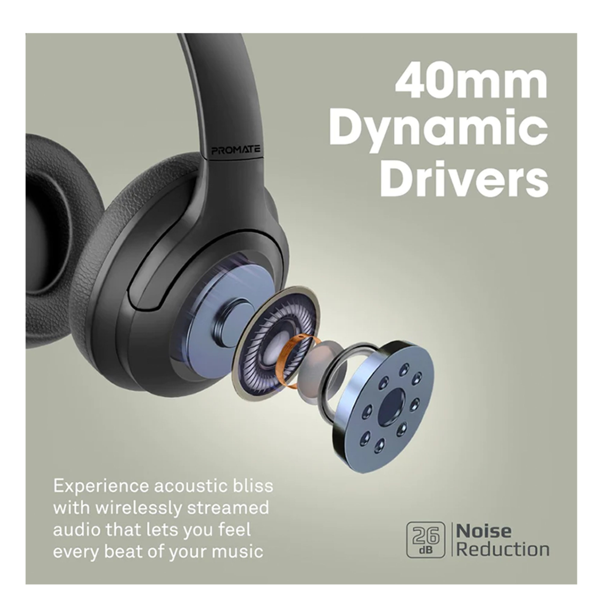 PROMATE Concord ANC High-Fidelity Stereo Wireless Headphones - Best Prices