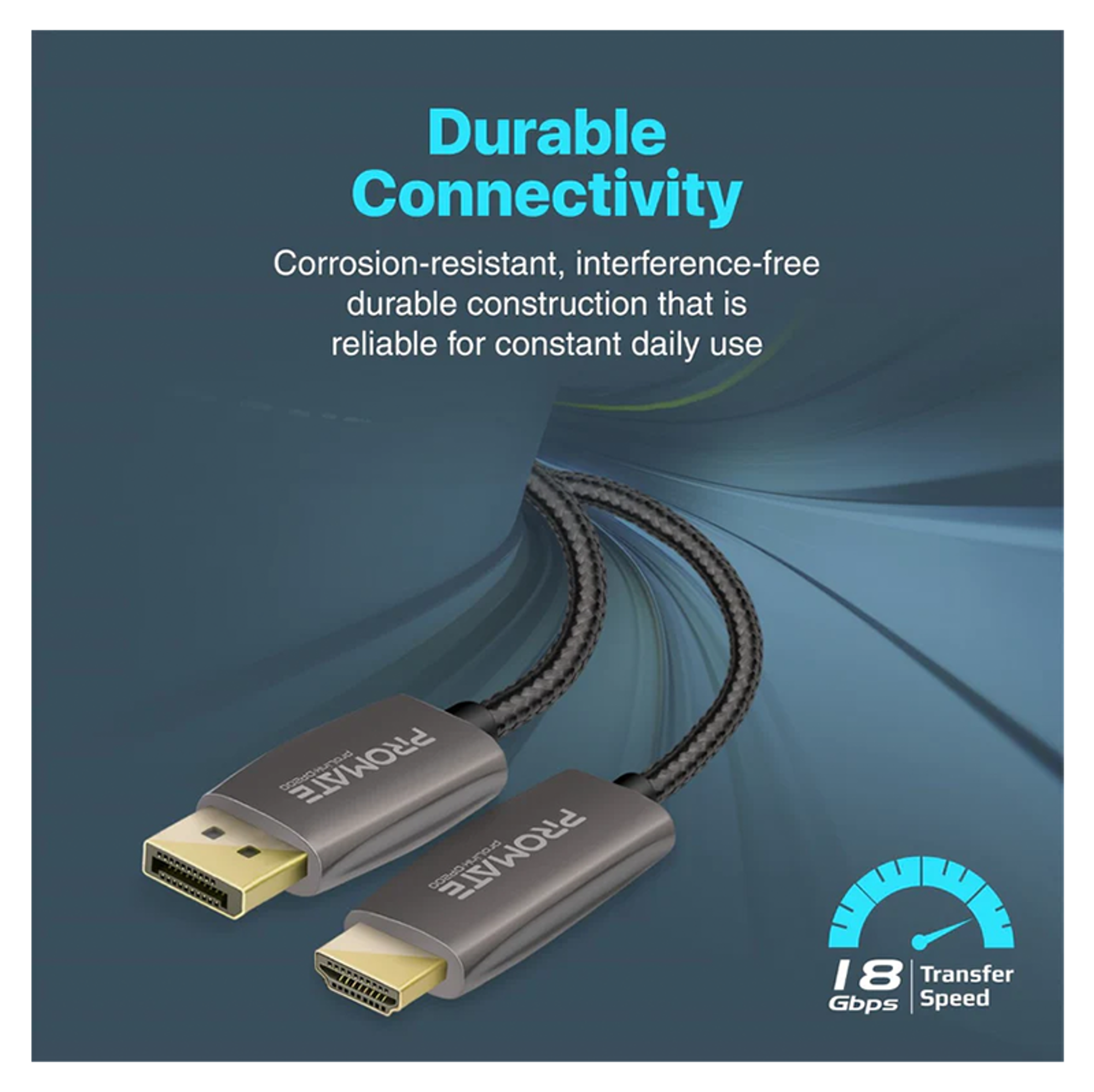 PROMATE ProLink-DP200 4K 60Hz HD DisplayPort to HDMI Cable 2.0m - Best Prices