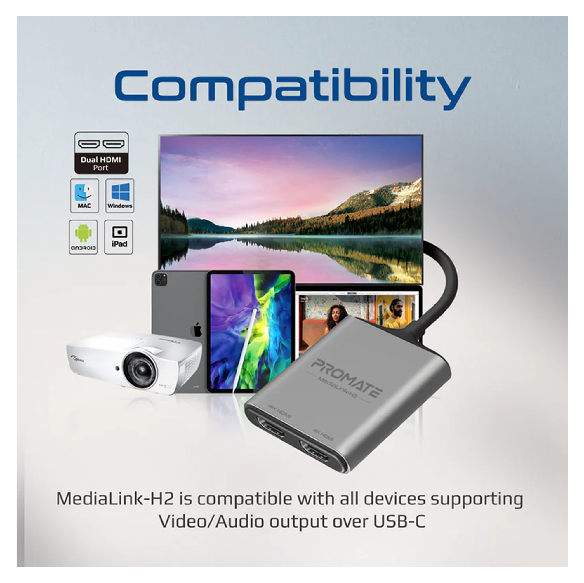 PROMATE 4K High Definition USB-C to Dual HDMI Adapter - Best Prices