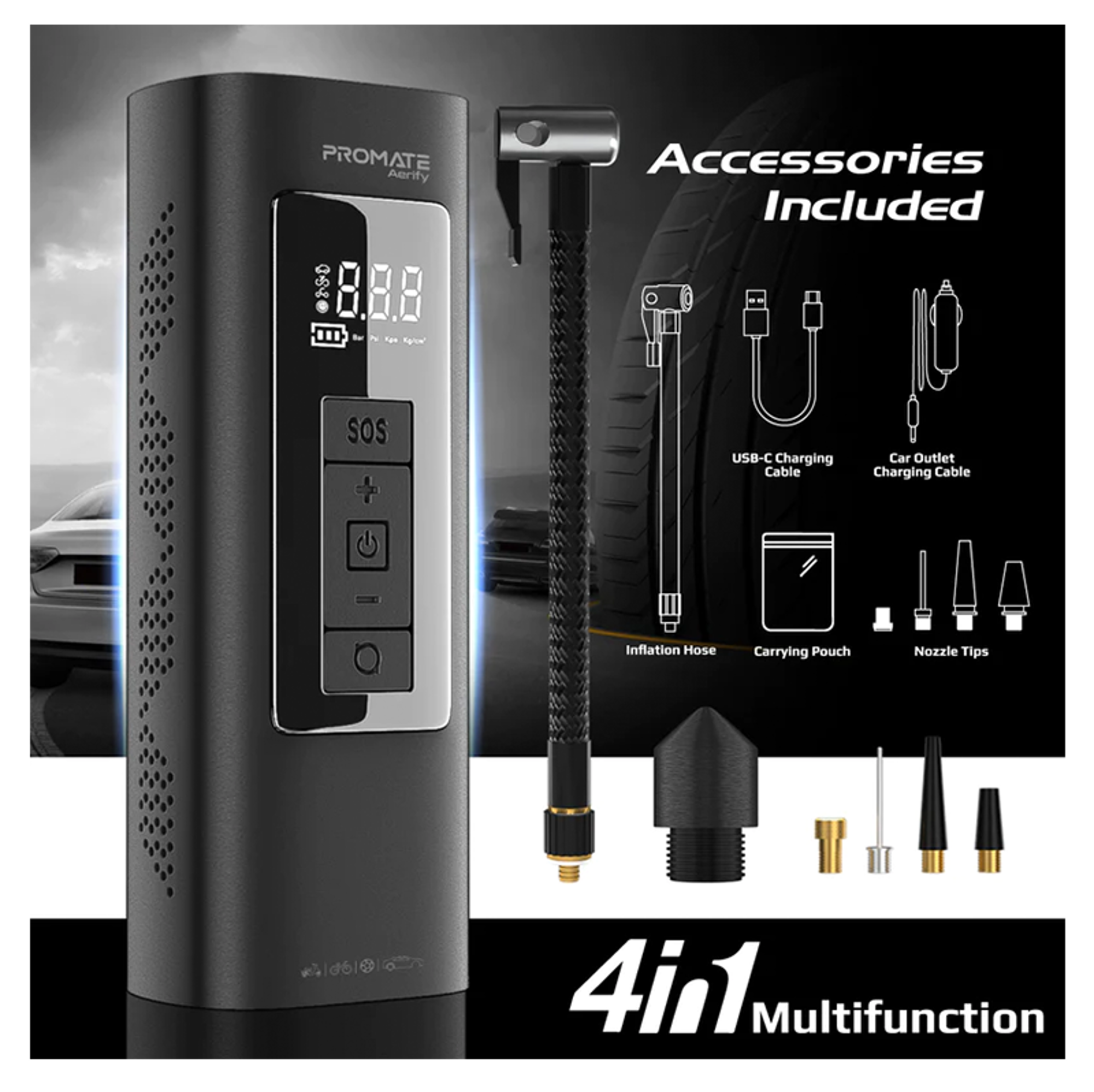 PROMATE 150 PSI Portable Air Compressor with Power Bank - Best Prices