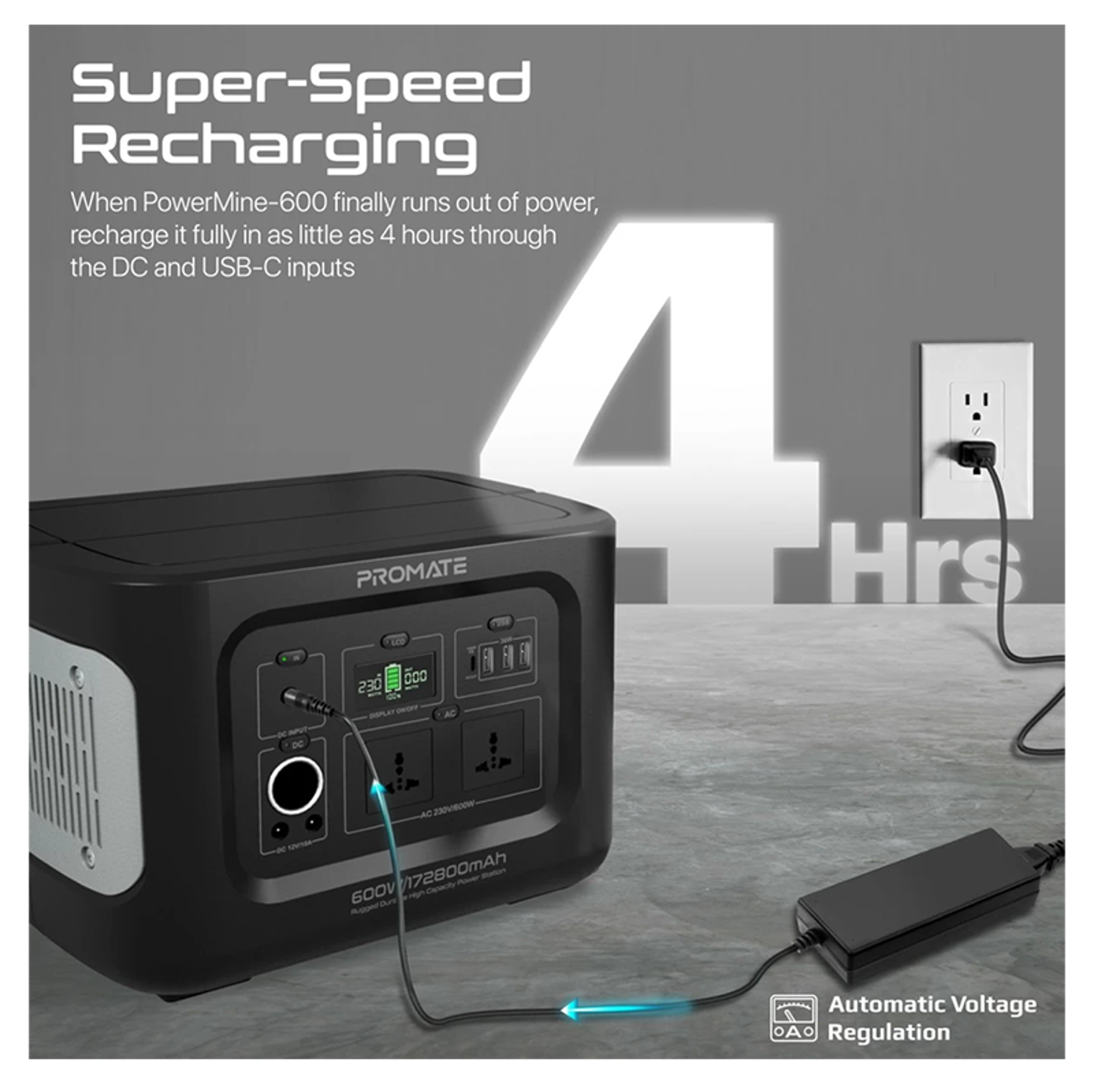 PROMATE PowerMine-600W 172,800mAh Rugged Durable - Best Prices