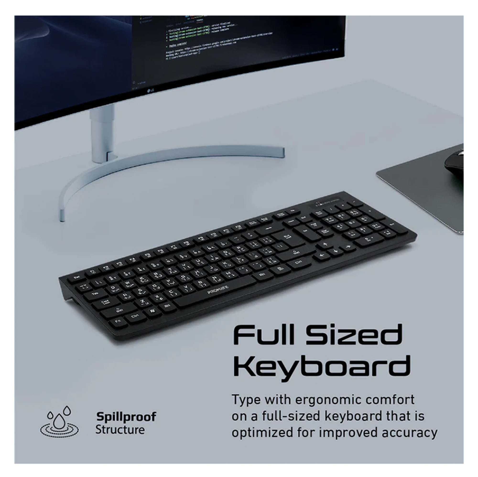 PROMATE ProCombo-12 Sleek Profile Full Size Wireless Keyboard & Mouse - Best Prices