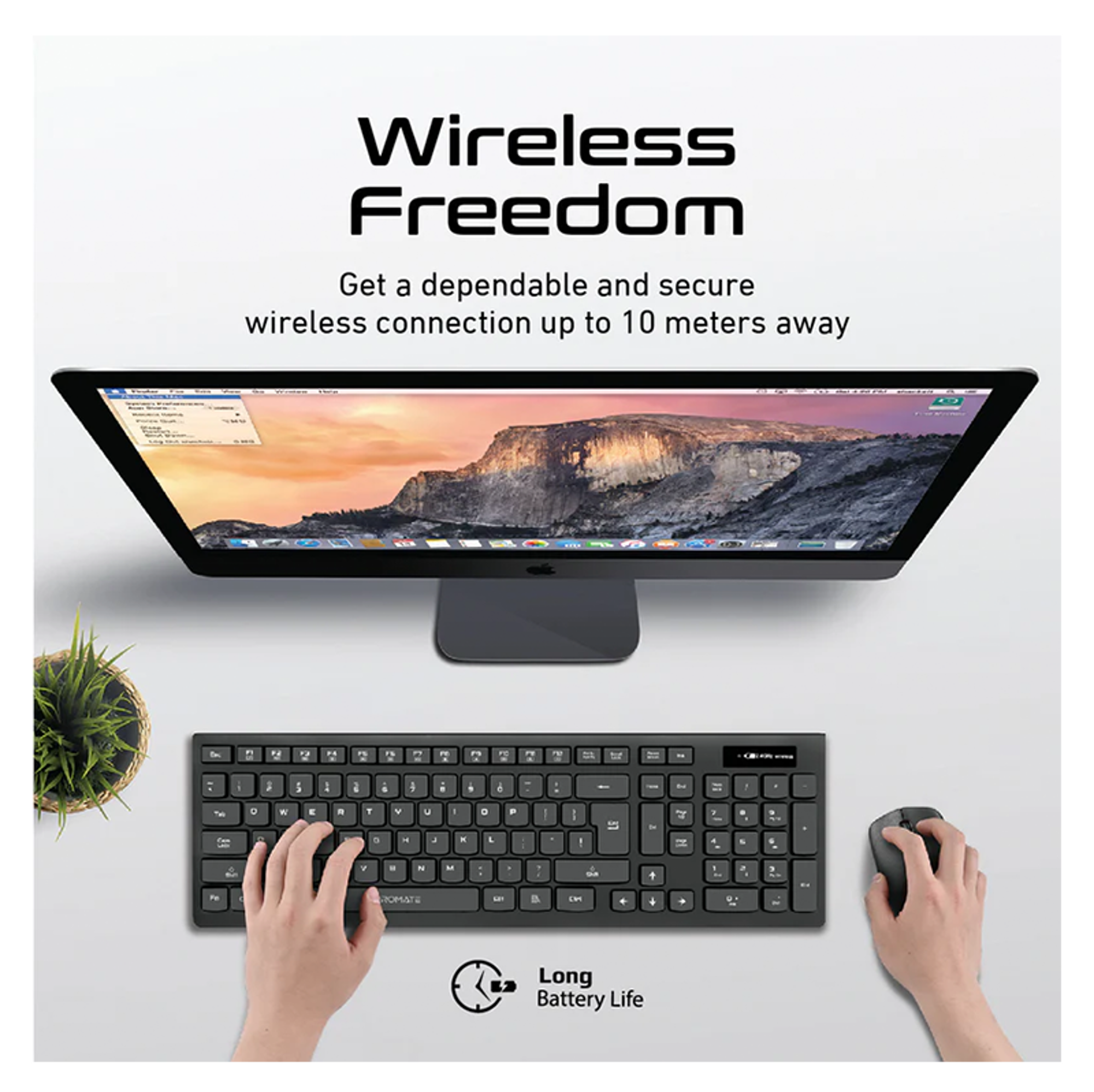 PROMATE ProCombo-12 Sleek Profile Full Size Wireless Keyboard & Mouse - Best Prices