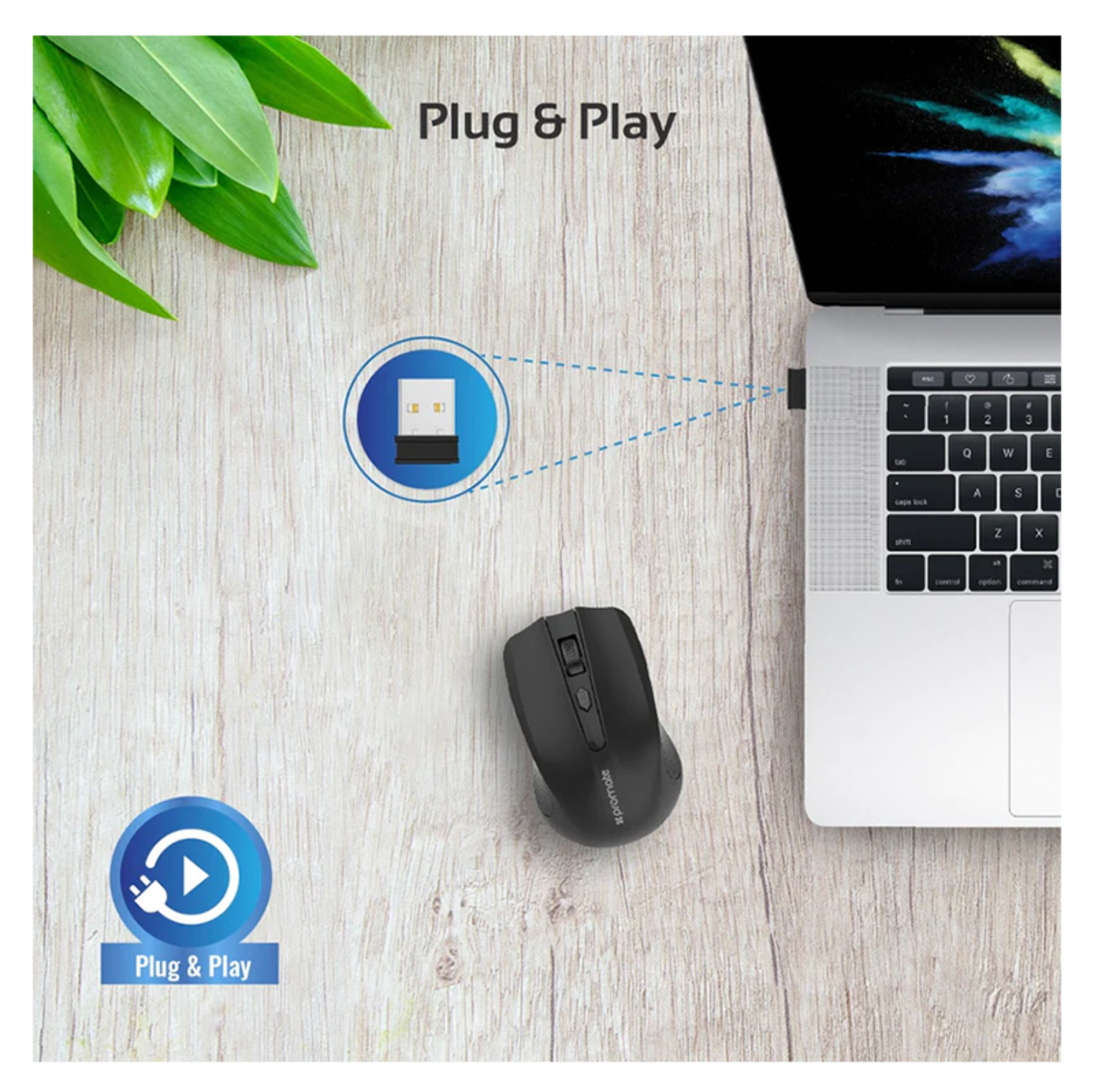 PROMATE Clix-8 2.4GHz Wireless Ergonomic Optical Mouse - Best Prices
