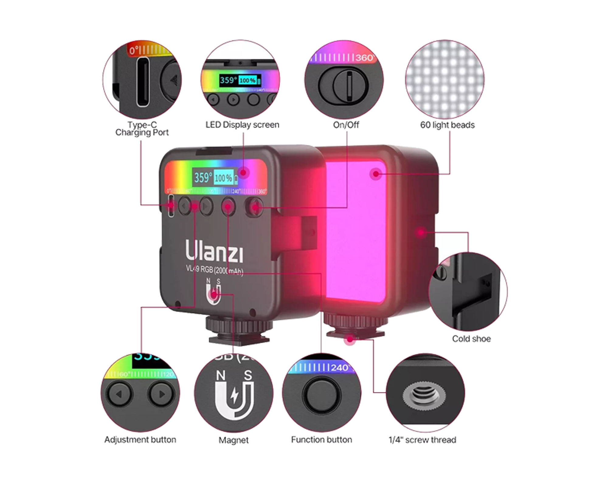 Ulanzi VL49 Rechargeable Mini RGB Light - Best Prices