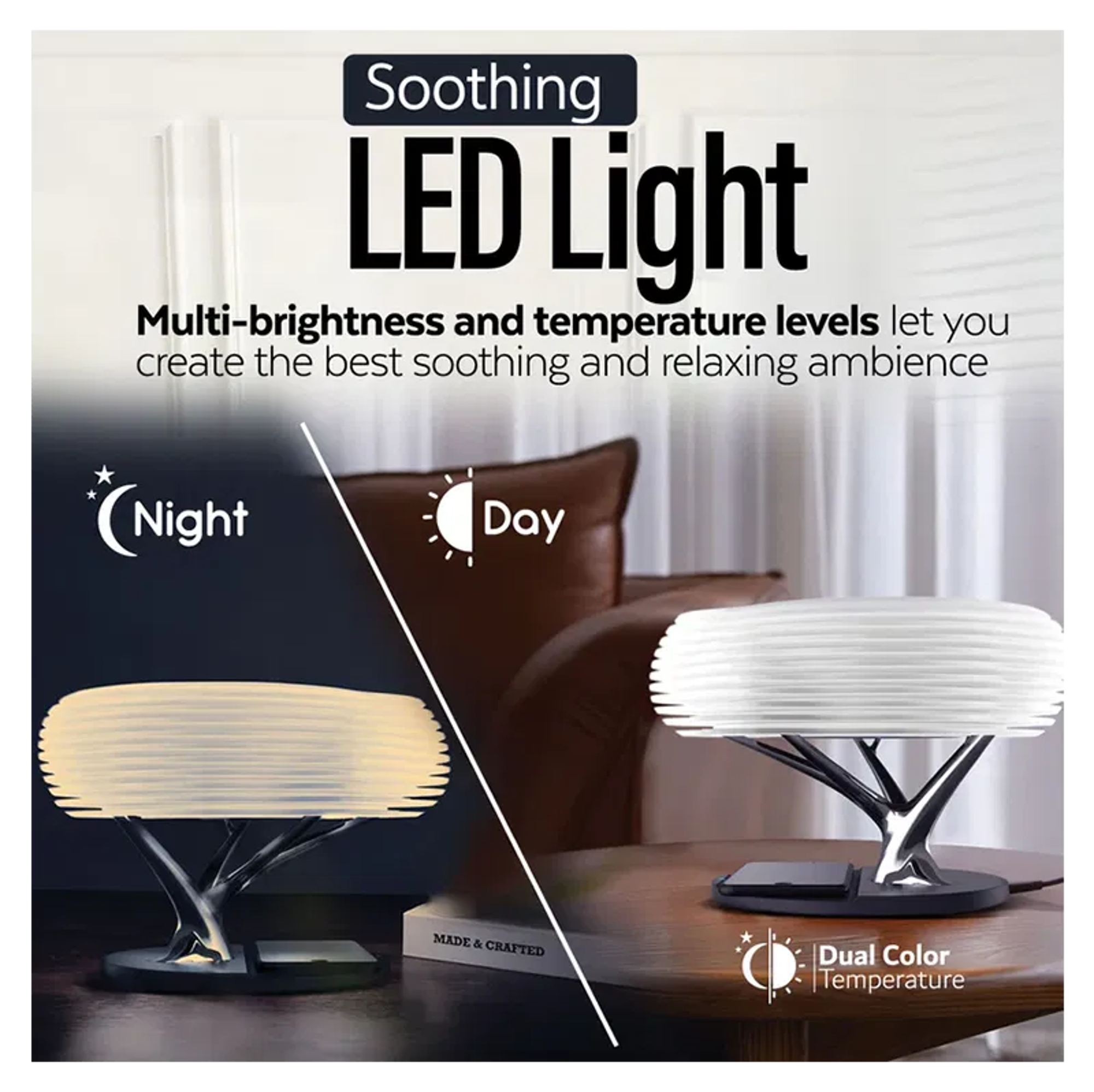 PROMATE 3 in 1 Cloud Design Wireless Speaker with LED Nightlight and Wireless Charger - Best Prices
