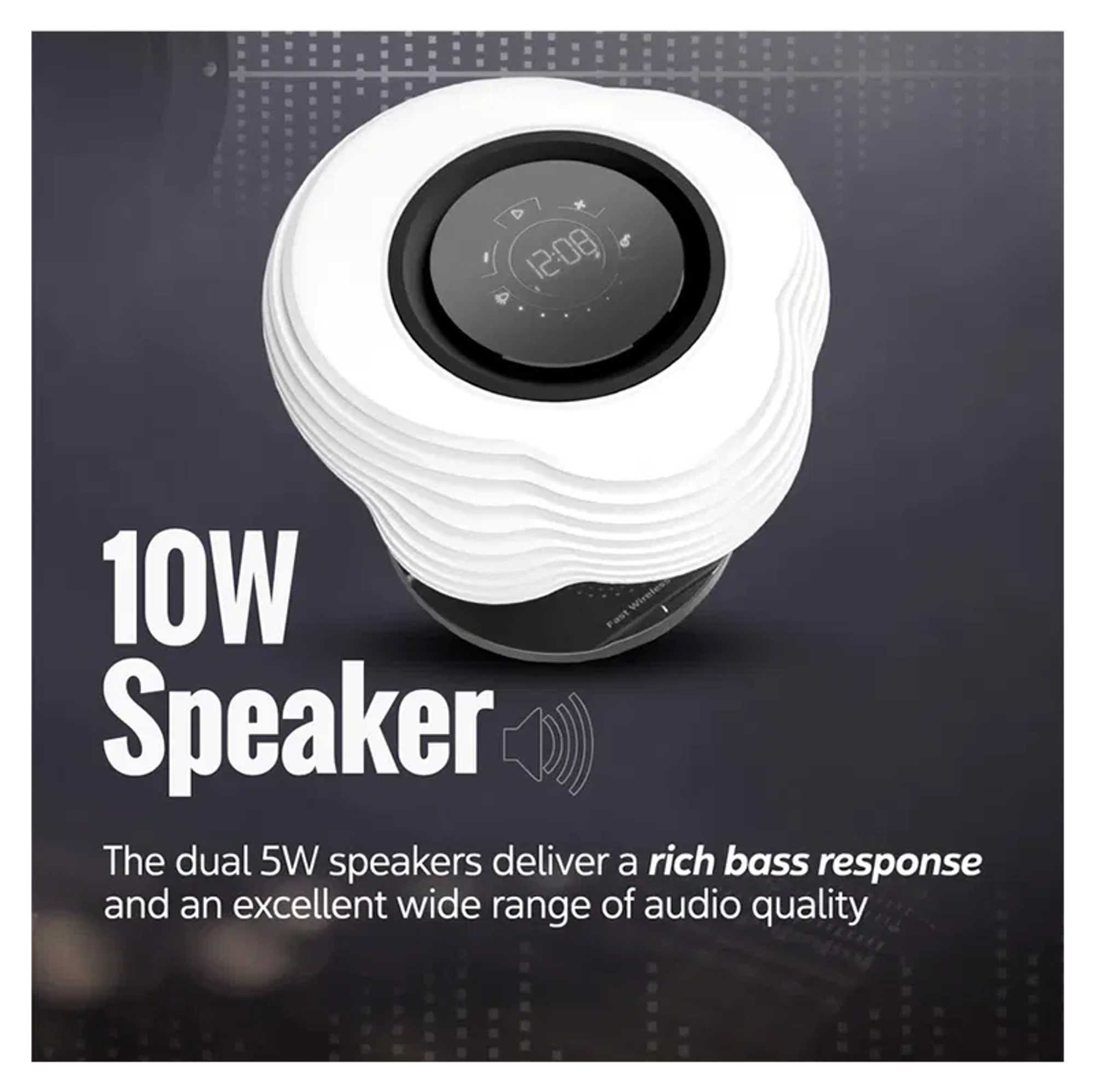 PROMATE 3 in 1 Cloud Design Wireless Speaker with LED Nightlight and Wireless Charger - Best Prices