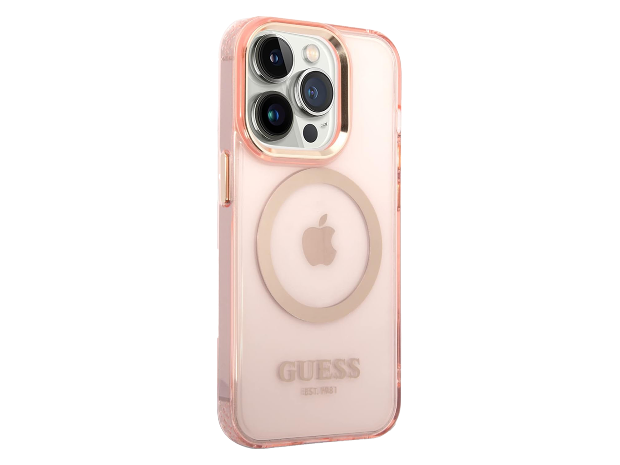 Guess Magsafe Case With Translucent Gold Outline for iPhone 14 Pro - Best Prices
