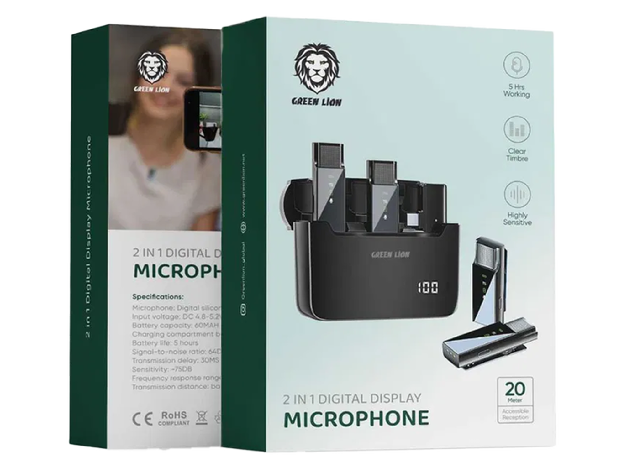 Green Lion 2 in 1 Digital Display Microphone (Type-C) - Best Prices