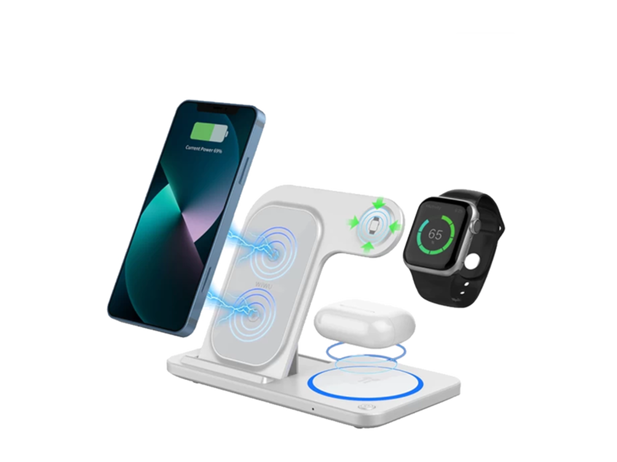 WiWU Wi-W020 Foldable 3 in 1 Wireless Charger 15W - Best Prices
