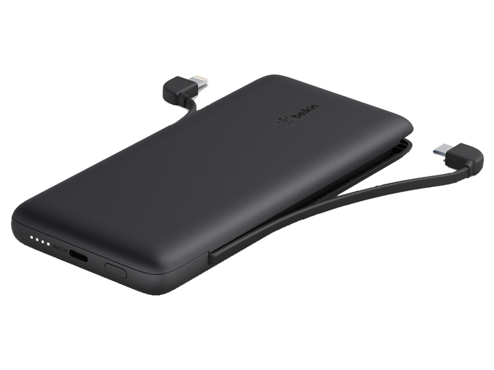 Belkin BoostCharge Plus 10K USB-C Power Bank with Integrated Cables - Black