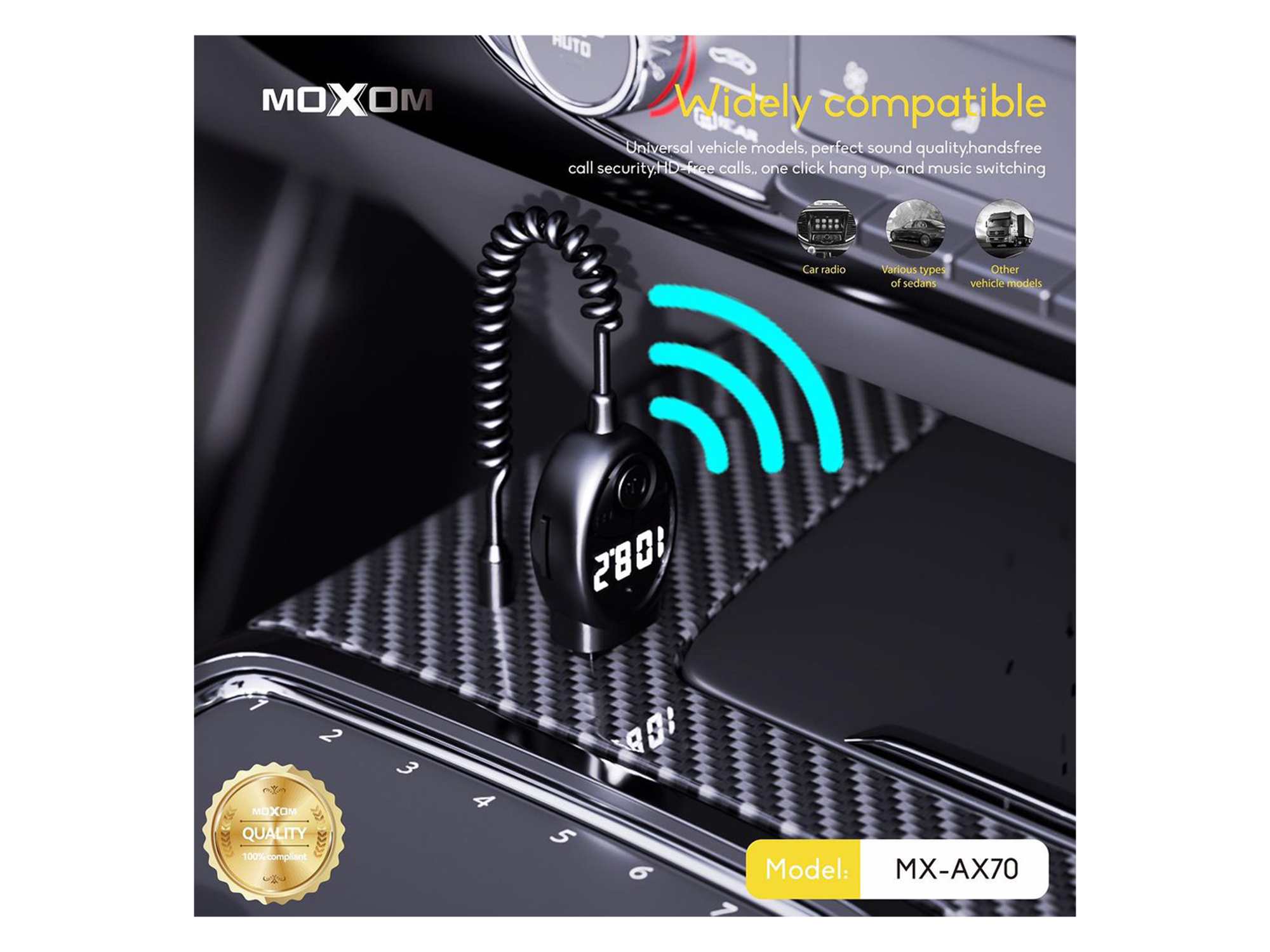 Moxom MX-AX70 LCD Car Wireless Receiver - Best Prices