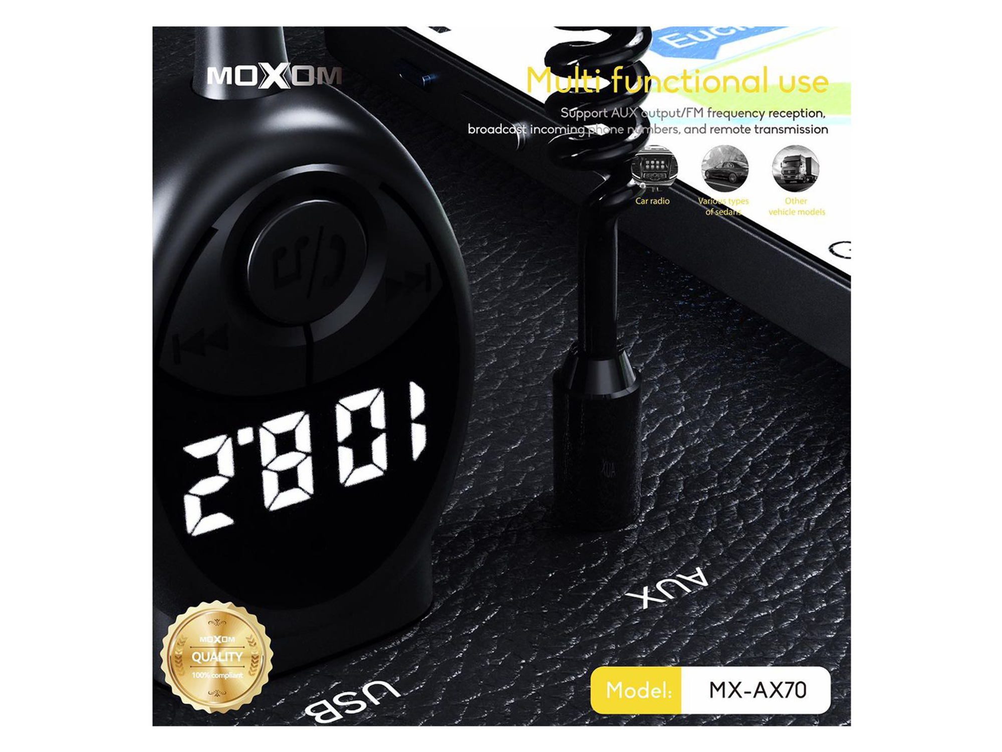 Moxom MX-AX70 LCD Car Wireless Receiver - Best Prices