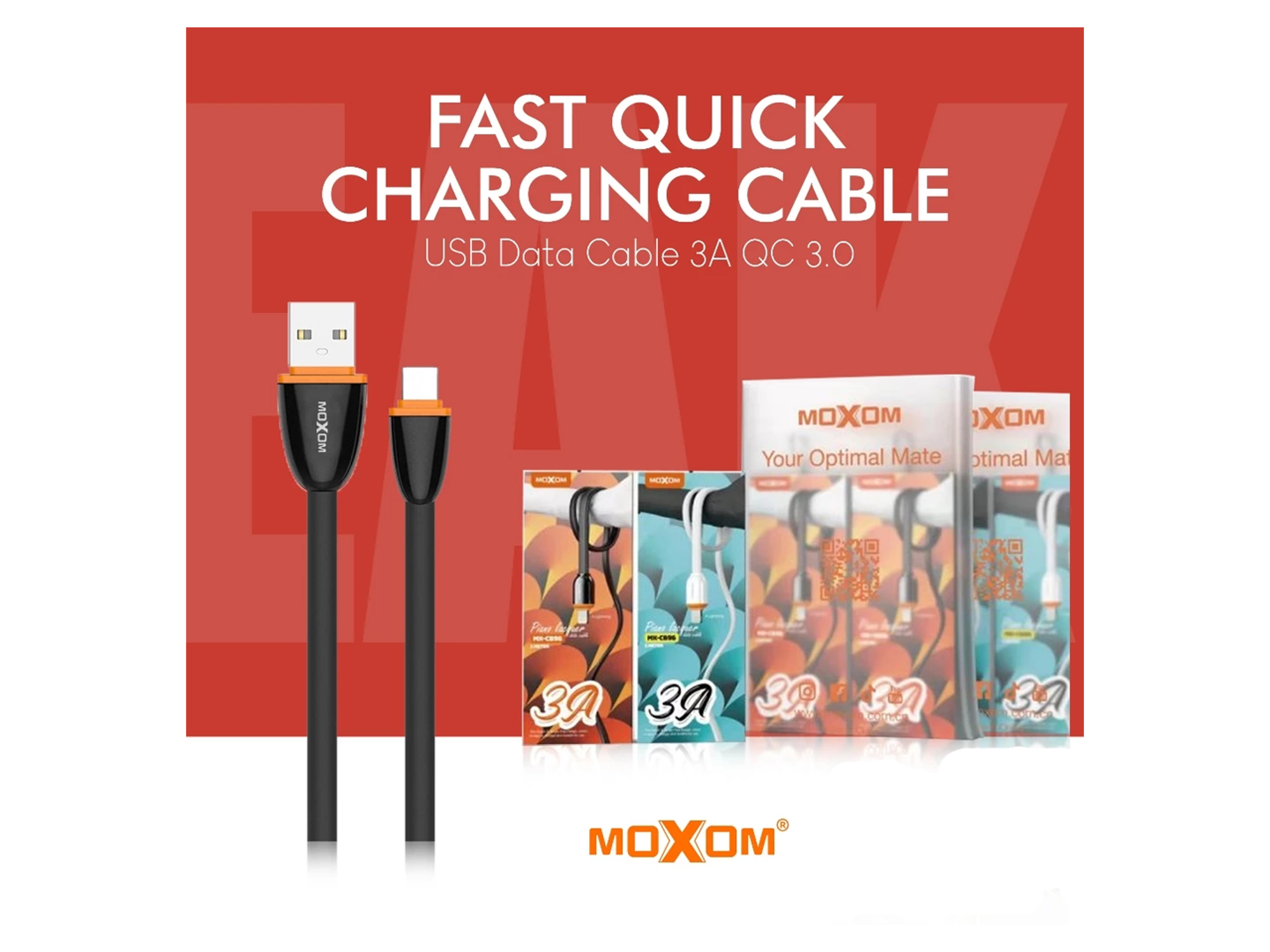 Moxom MX-CB96 USB Data Cable 3A 3.0 Fast Quick Charging - Best Prices