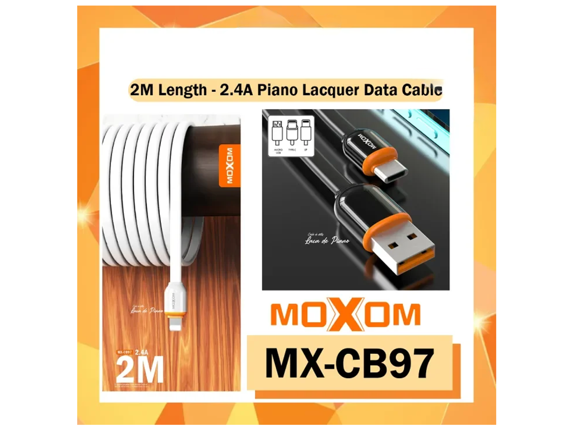Moxom MX-CB97 Piano Lacquer Data Cable - Best Prices
