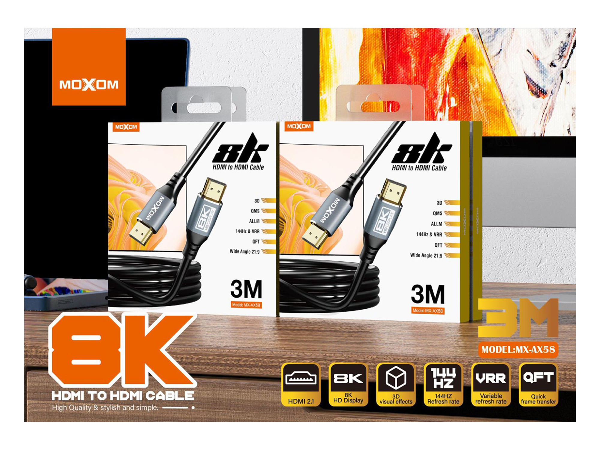Moxom MX-AX58 8k HDMI To  HDMI Cable - Best Prices