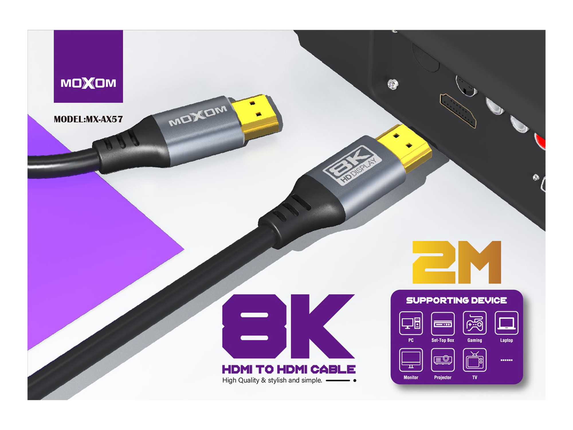 موكسم MX-AX57 8k كيبل اتش دي ام اي الى اتش دي ام اي - أفضل سعر