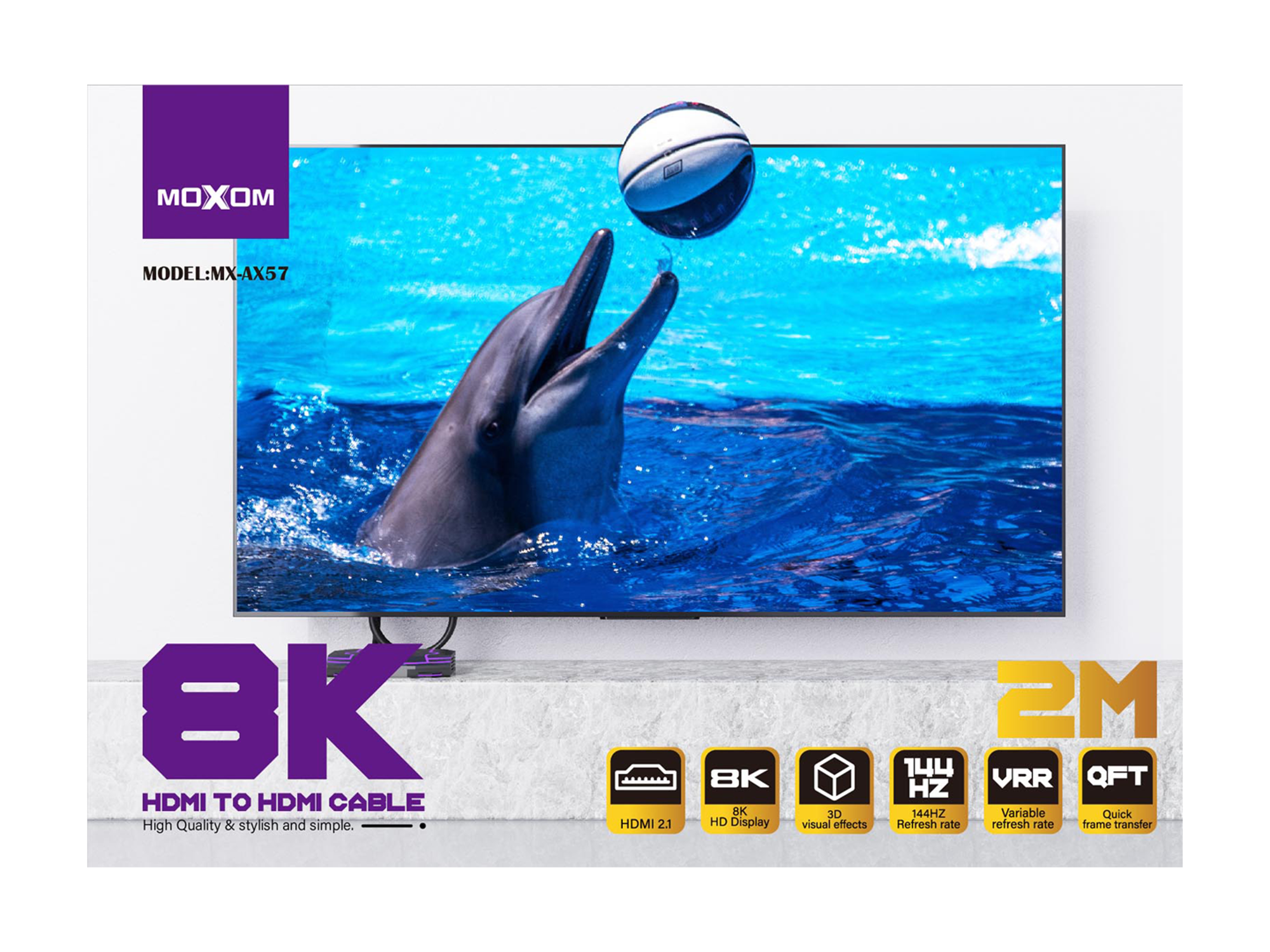 موكسم MX-AX57 8k كيبل اتش دي ام اي الى اتش دي ام اي - أفضل سعر