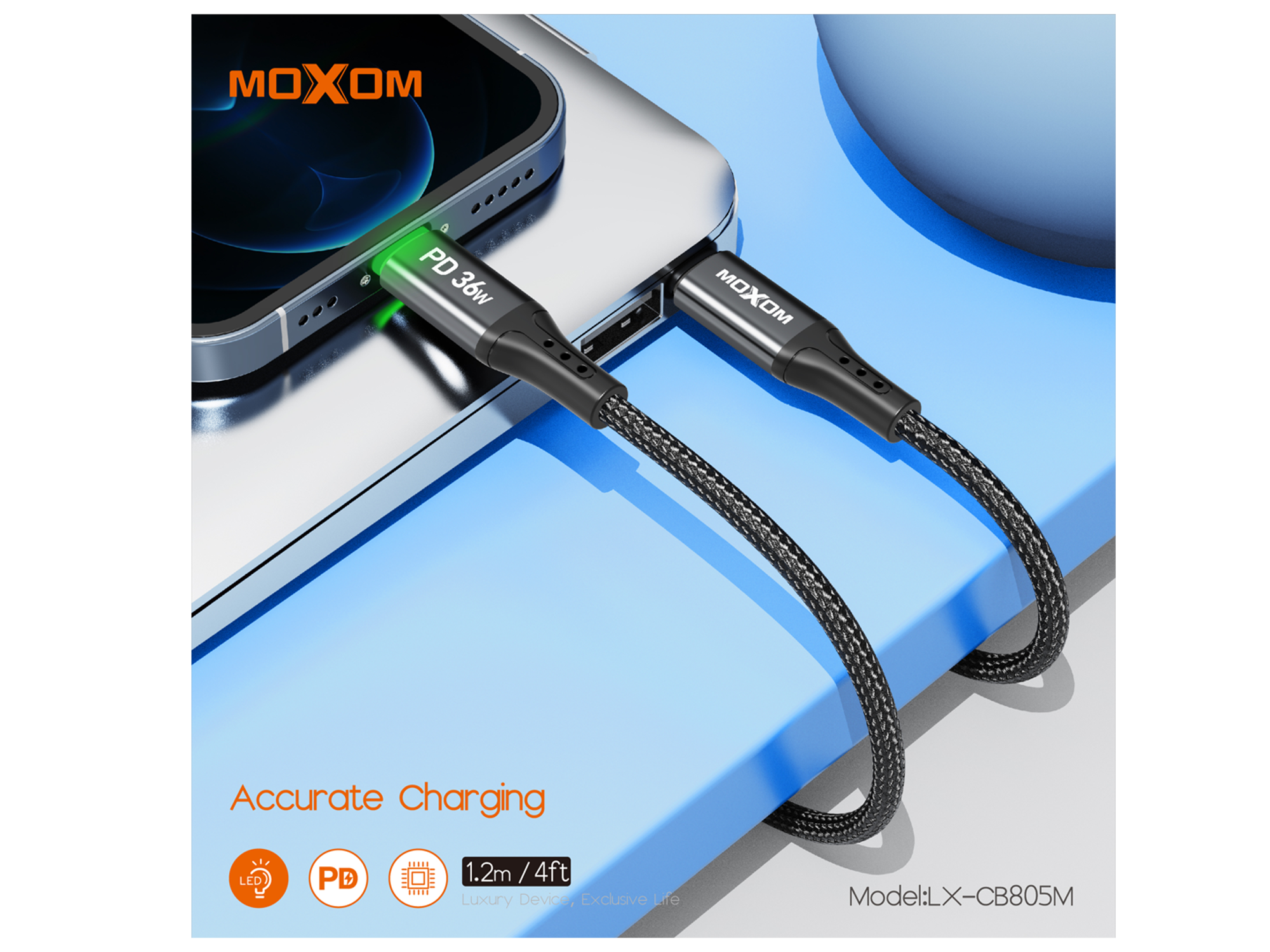 Moxom LX-CB805m 36W C-L Auto-Off Data Cable - Best Prices