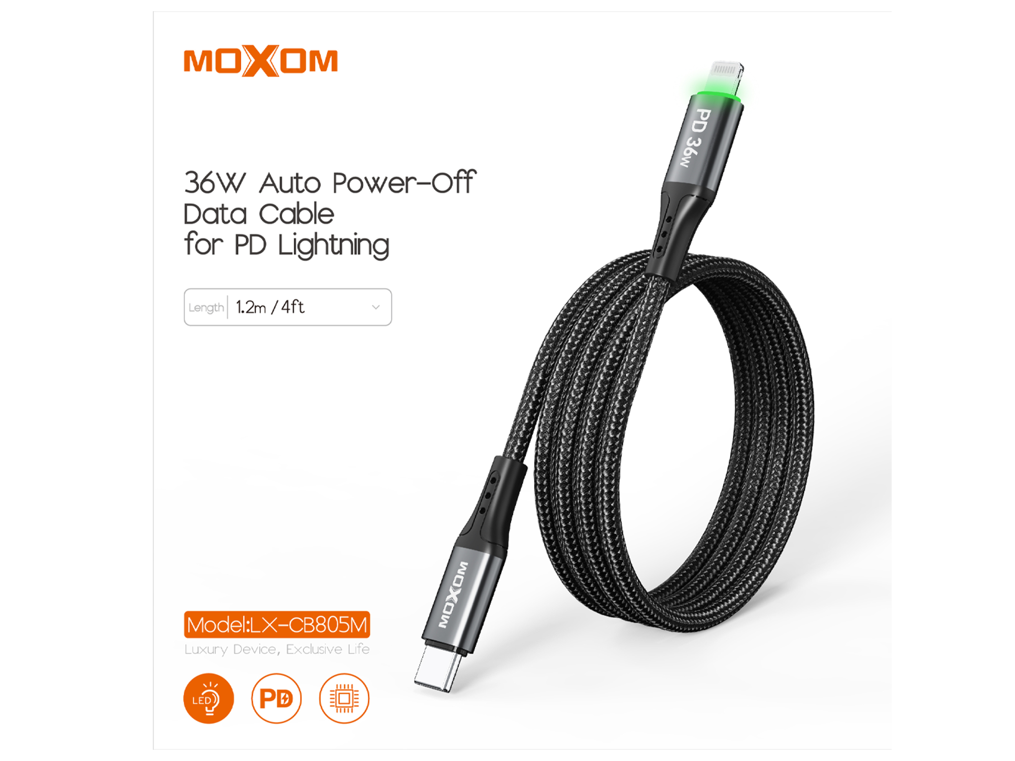 Moxom LX-CB805m 36W C-L Auto-Off Data Cable - Best Prices