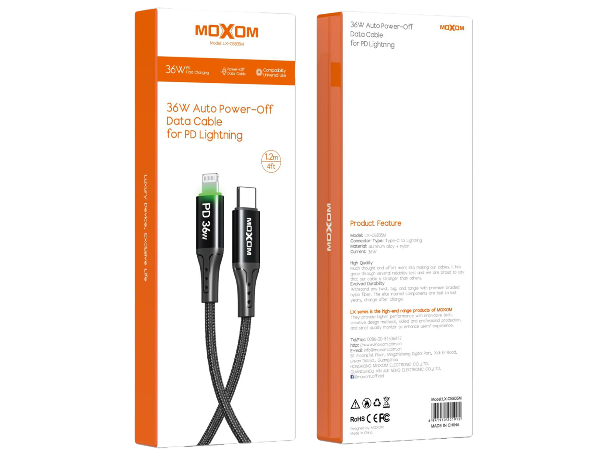 Moxom LX-CB805m 36W C-L Auto-Off Data Cable - Best Prices