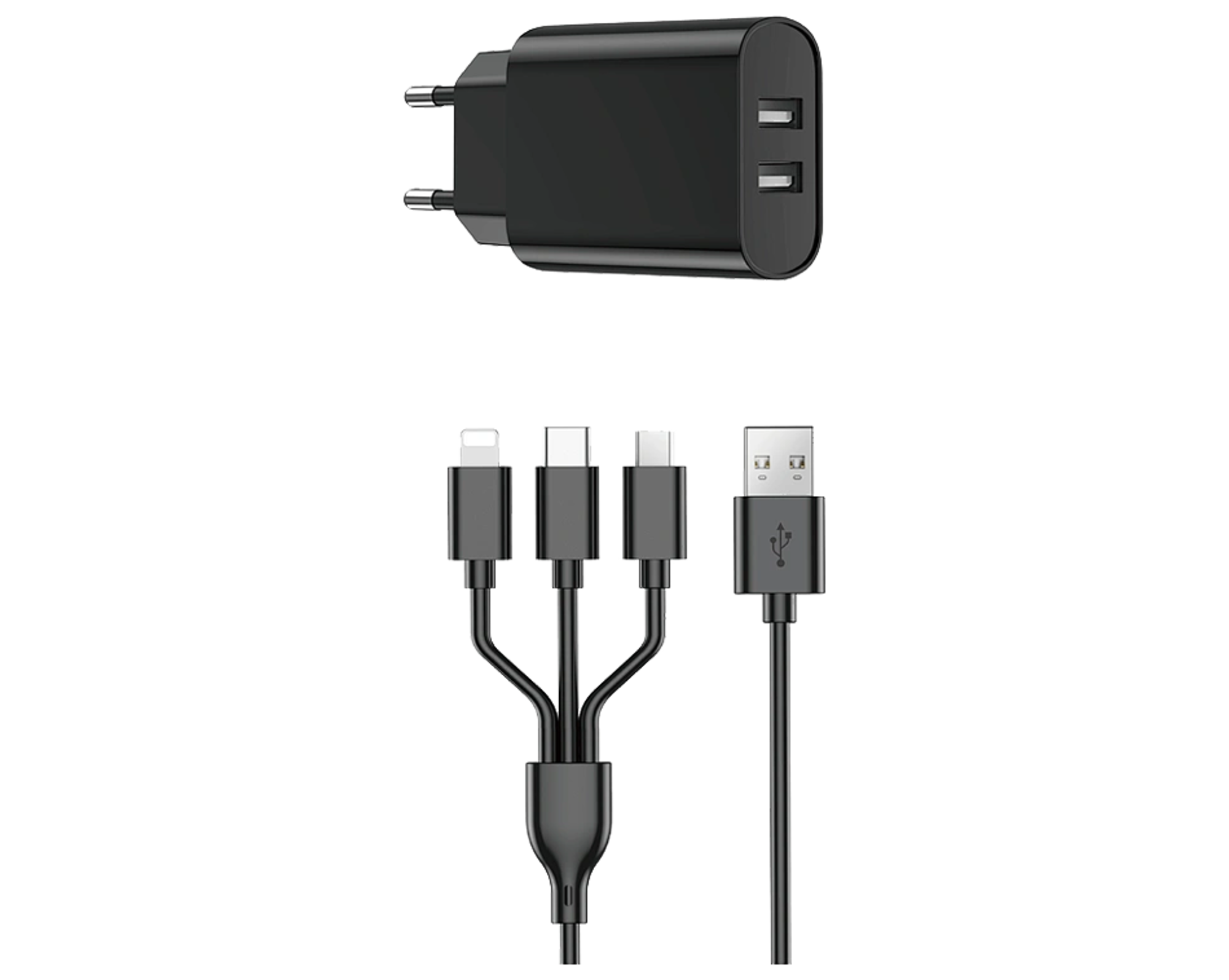 ويوو Wi-U003 شاحن بمدخلين و كيبل 3 في 1 - أفضل سعر