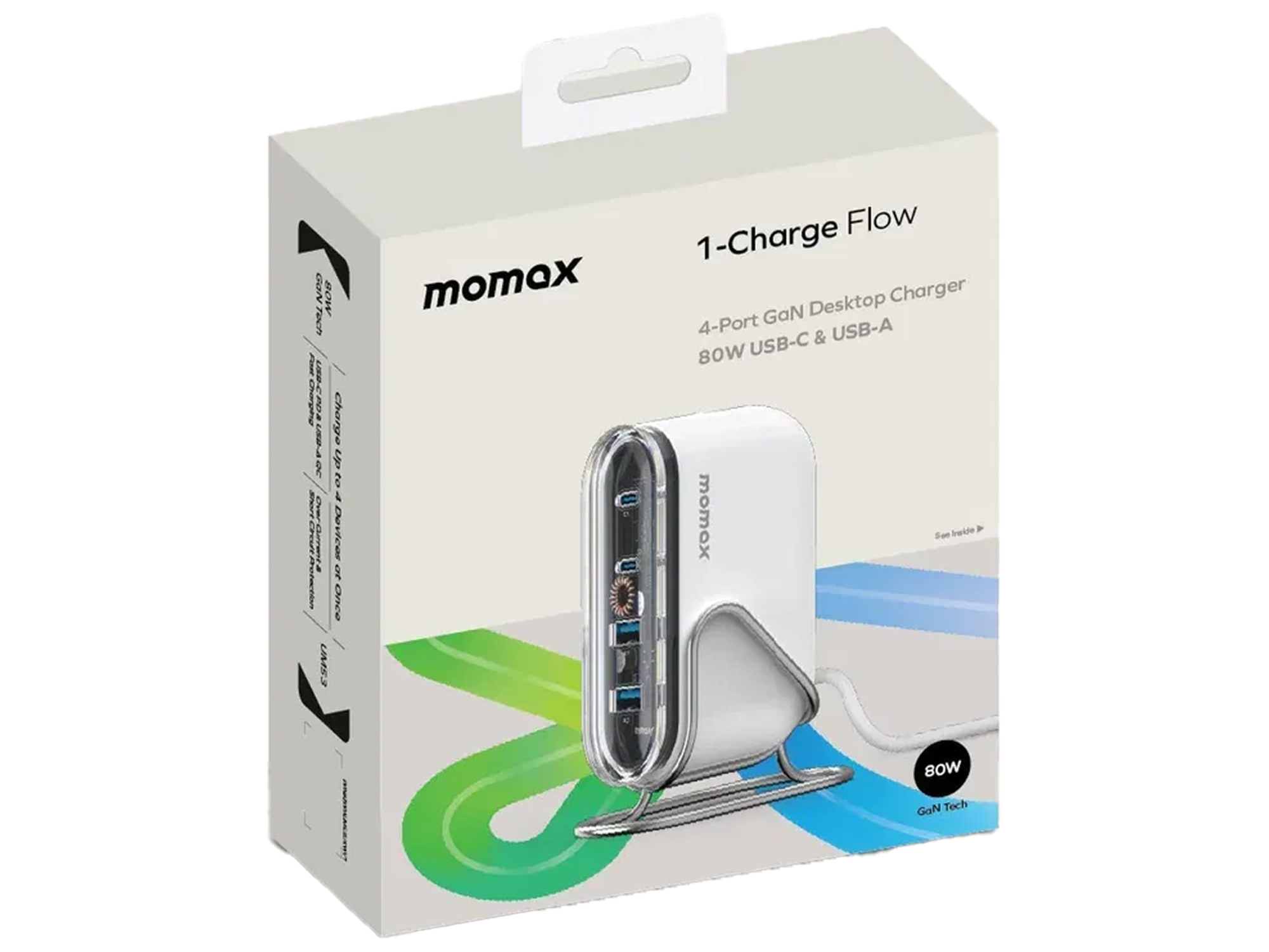 Momax UM53 1-Charge Flow 4-Port GaN Charger 80W - Best Prices