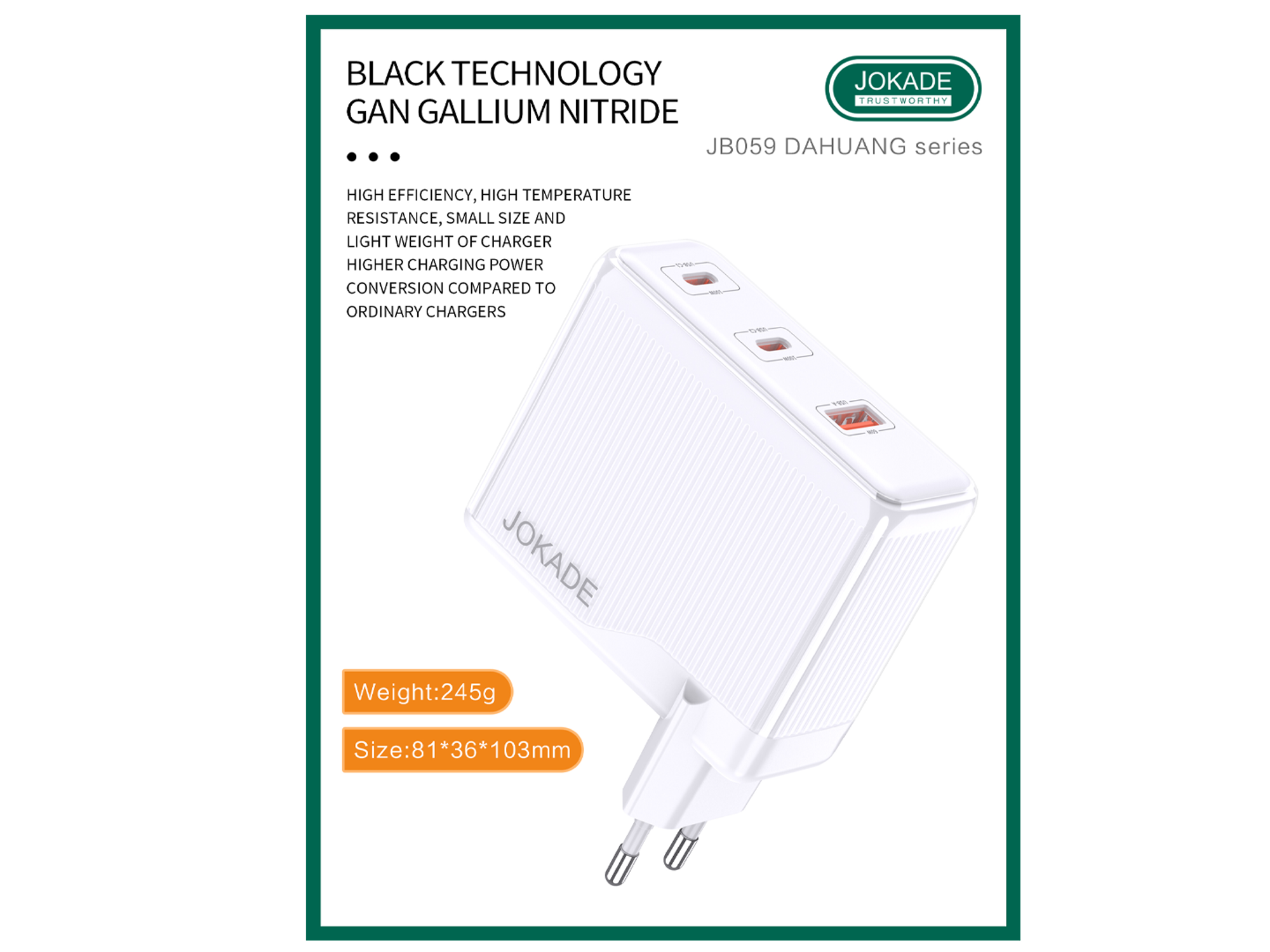 JOKADE JB059 Universal Fast Power Multi-Port Charger 100W - Best Prices