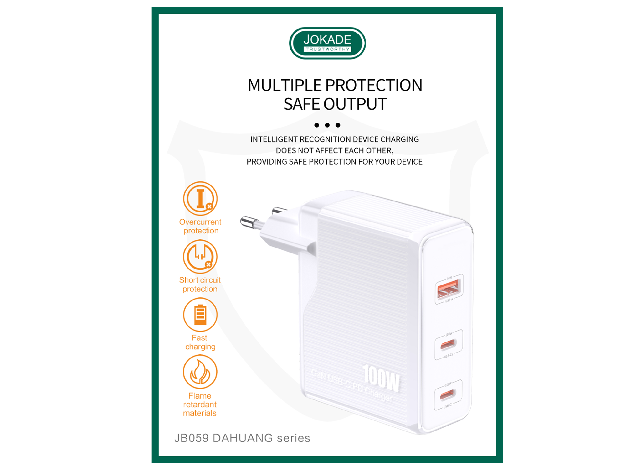 JOKADE JB059 Universal Fast Power Multi-Port Charger 100W - Best Prices