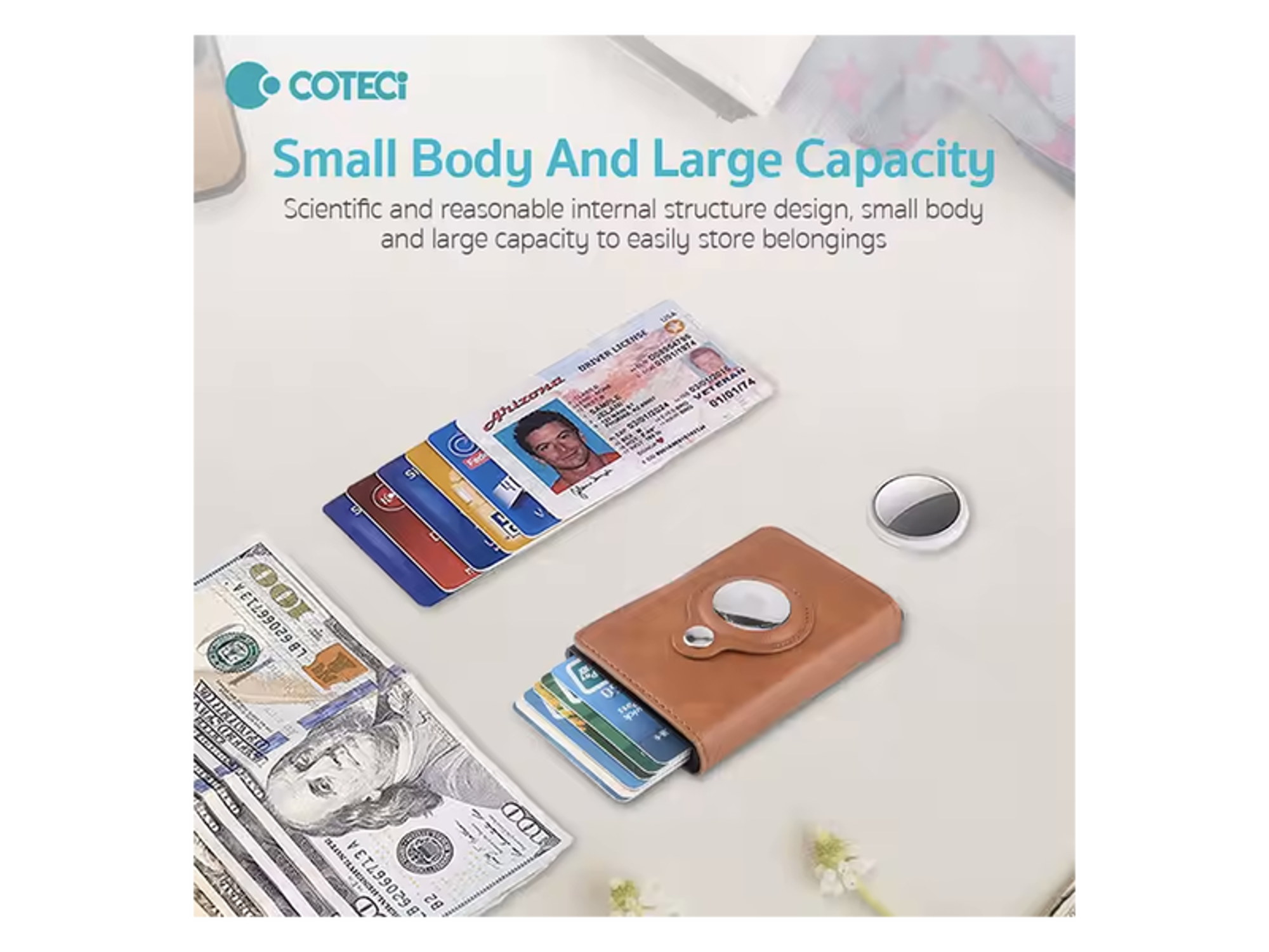COTECi Unisex Slim Leather Mini Wallet with A-Tag - Best Prices