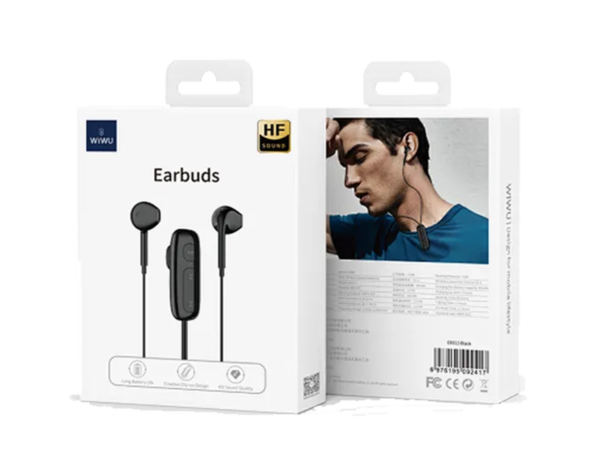 WiWU EB313 Bluetooth Wired Earphone with Magnetic Clamp and Mic - Best Prices