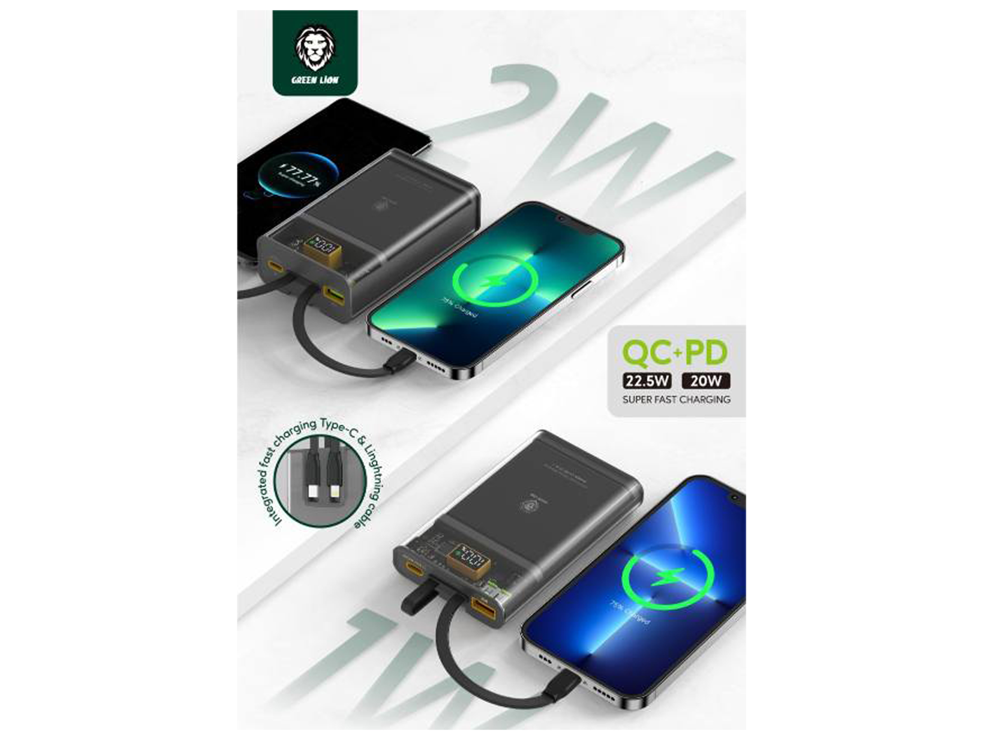 Green Lion Integrated Transparent Power Bank 10000mAh - Best Prices