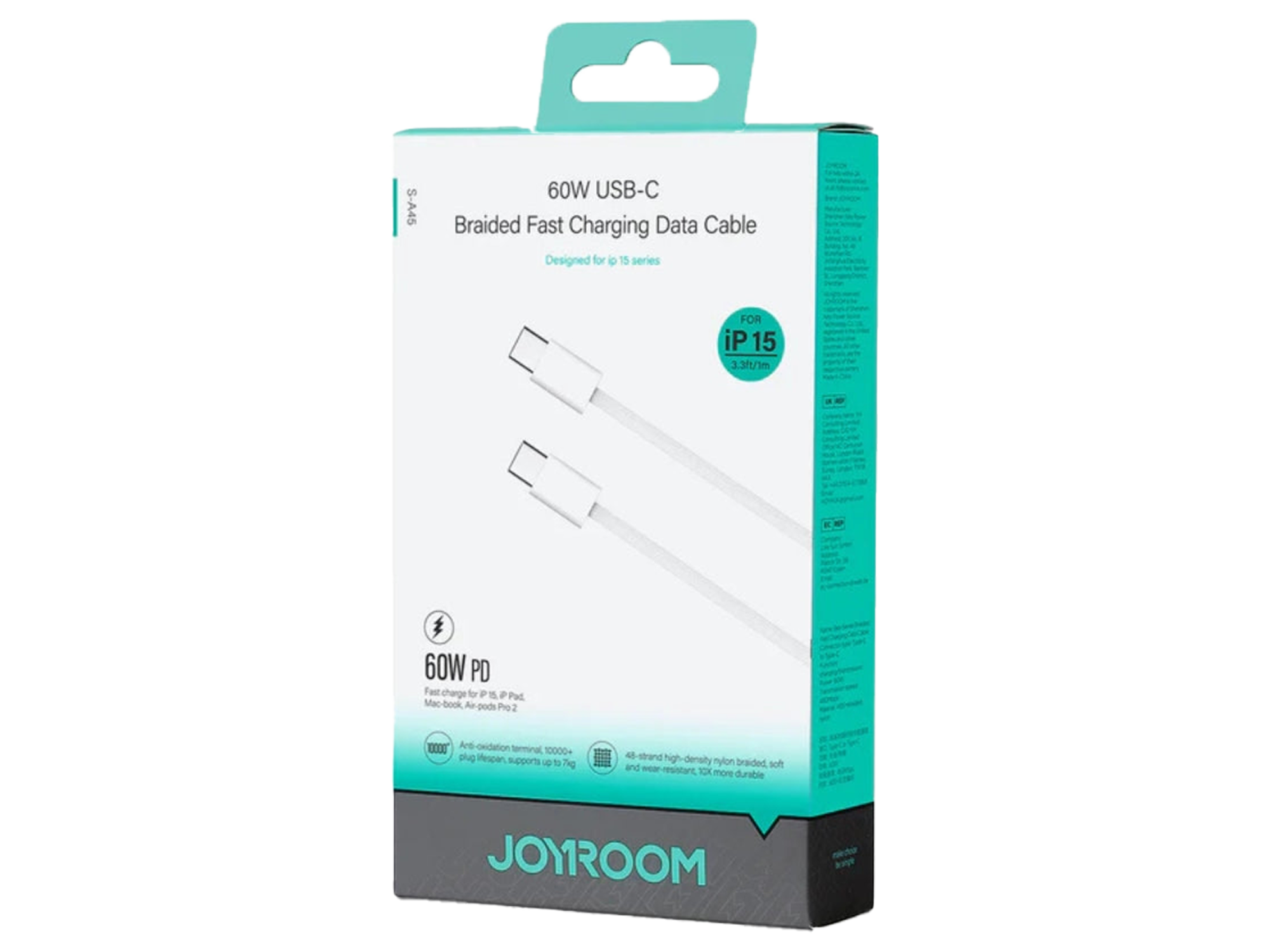 JOYROOM A45 Ben Series Type-C Braided Fast Charging Data Cable (60W) - Best Prices