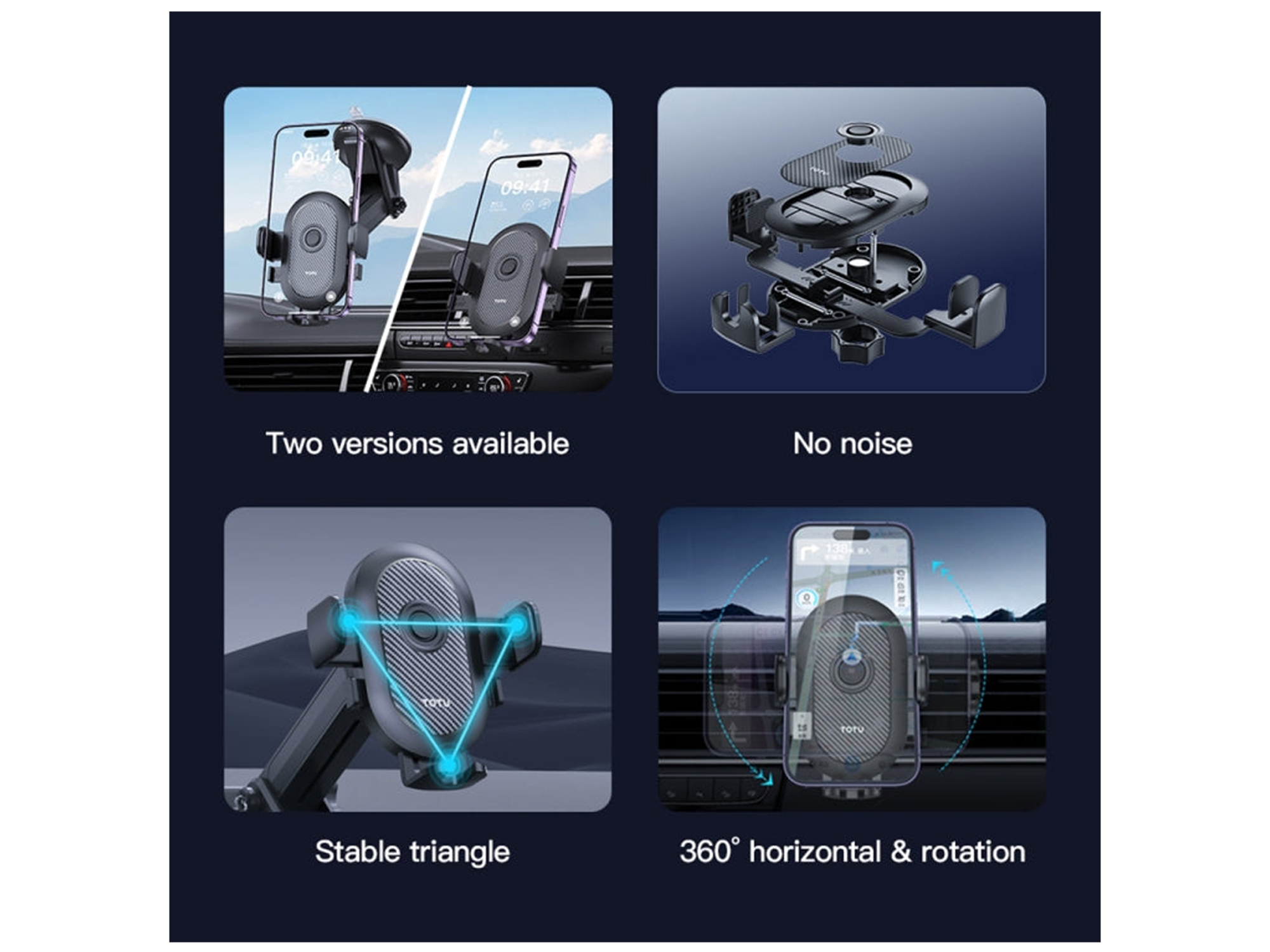 TOTU CH-3 Series One-Touch Locking Car Holder - Best Prices