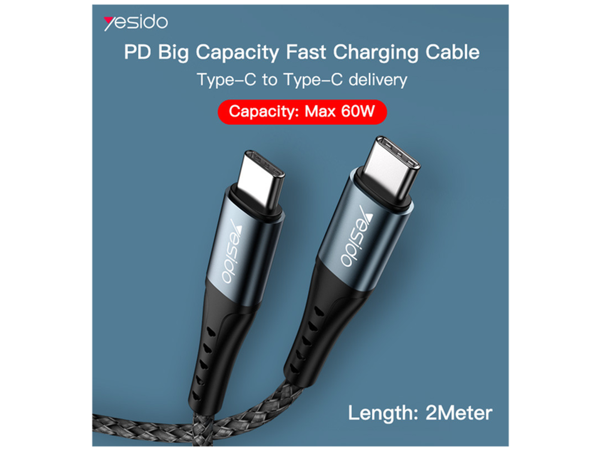 Yesido CA66 Type-C 60W Cable 1.2m - Best Prices