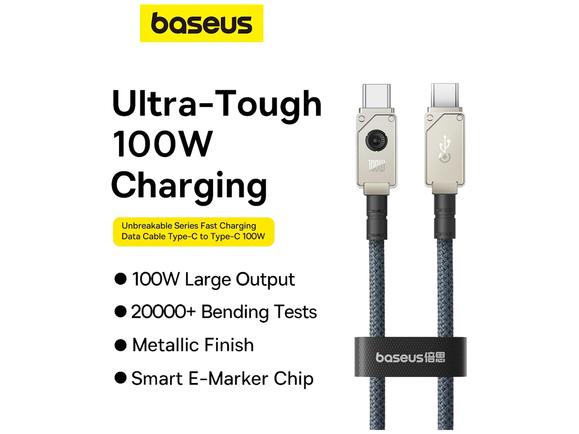 Baseus Unbreakable Series Fast Charging Data Cable Type-C to Type-C 100W - Best Prices