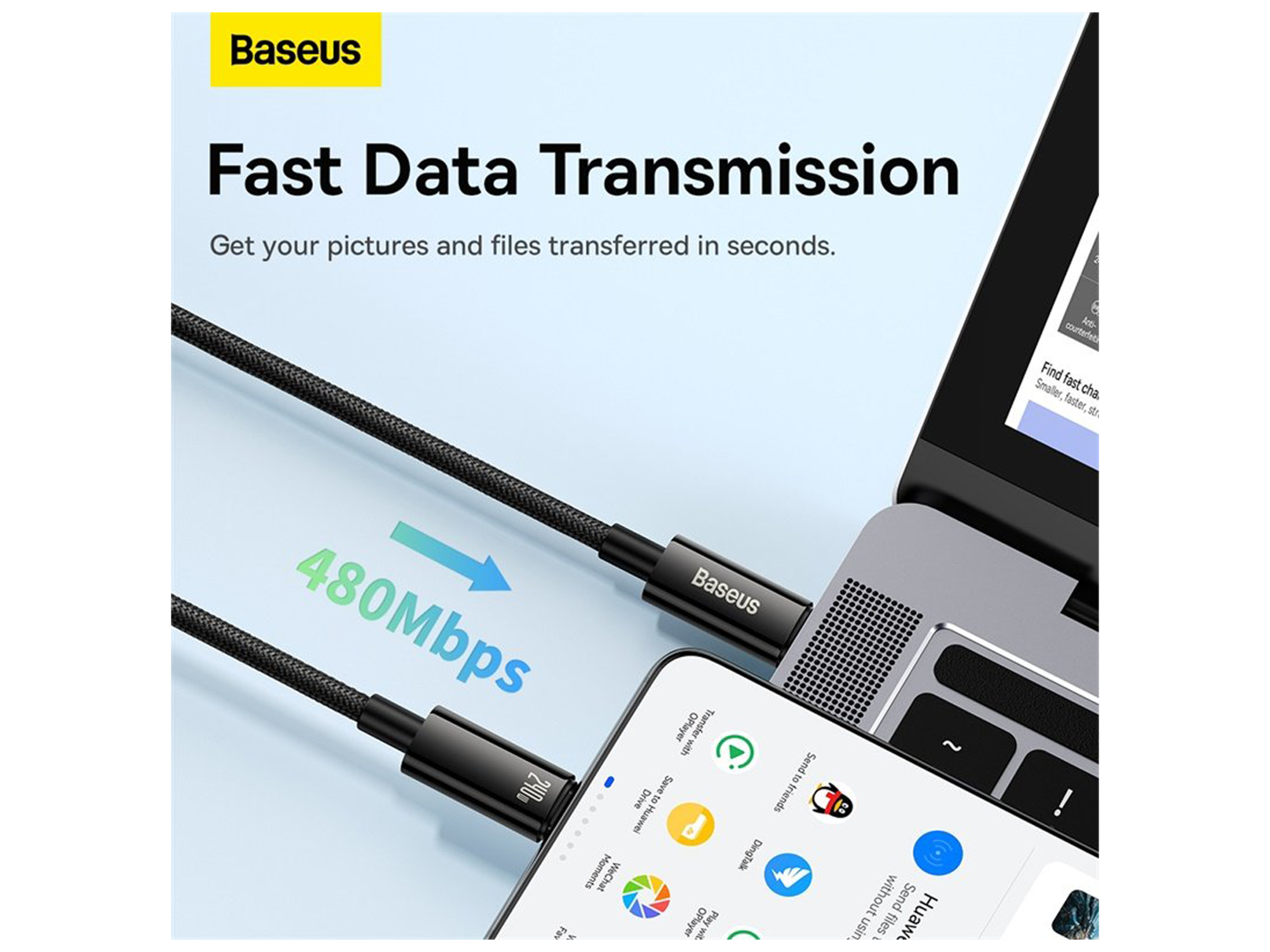 Baseus Tungsten Gold Fast Charging Data Cable Type-C to Type-C 240W - Best Prices
