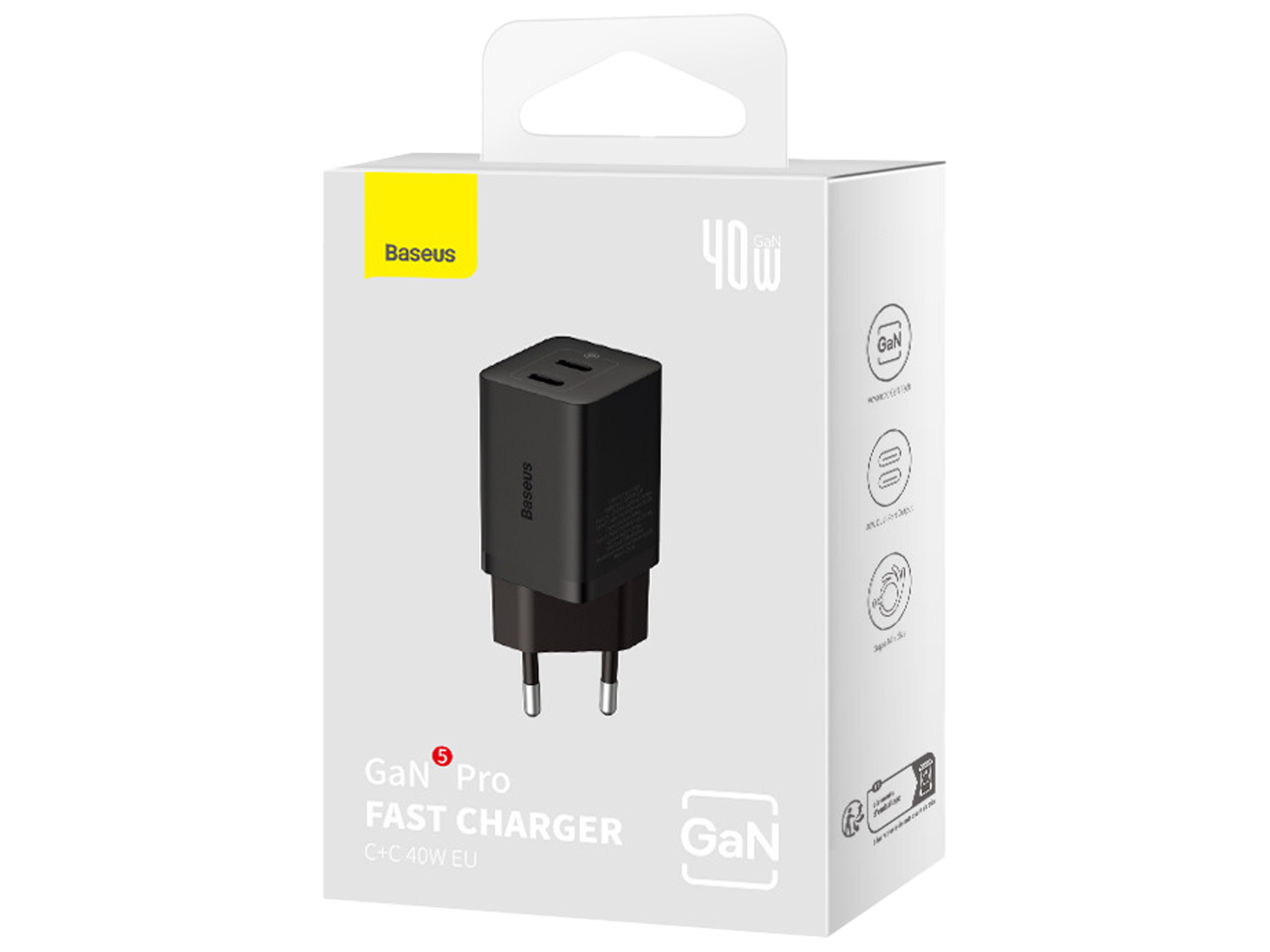 OS-Baseus GaN5 Pro Fast Charger C+C 40W EU - Best Prices